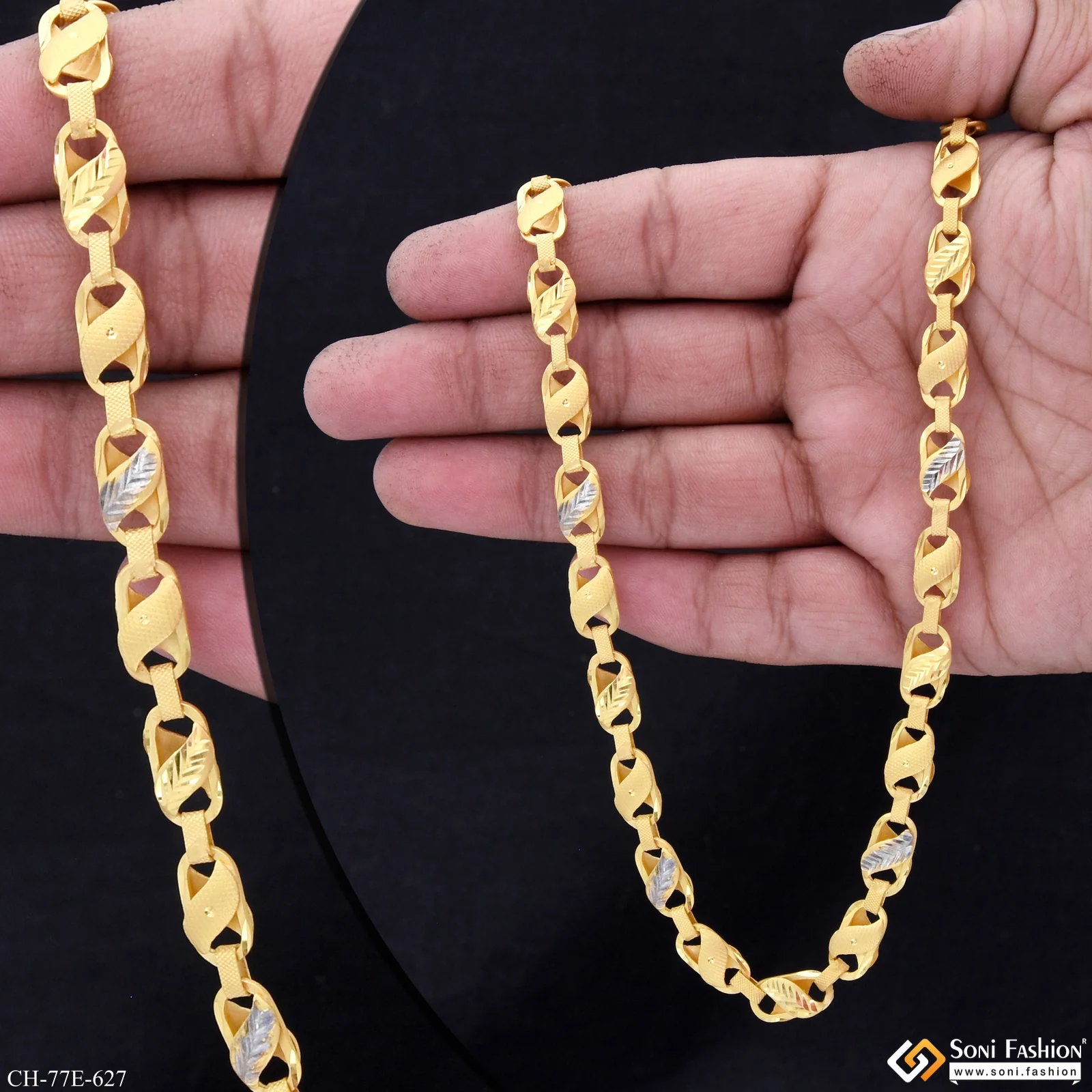 1 Gram Gold Plated Kohli Chain for Men - Style E627 - Image 2