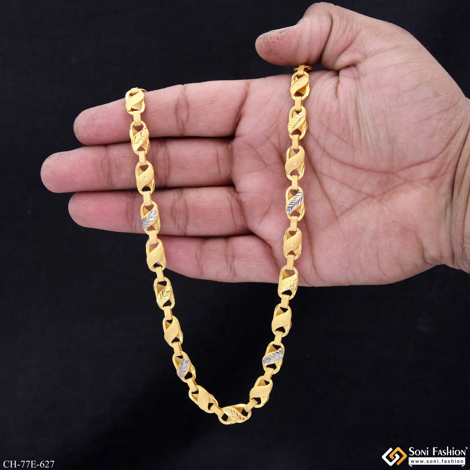 1 Gram Gold Plated Kohli Chain for Men - Style E627 - Image 3