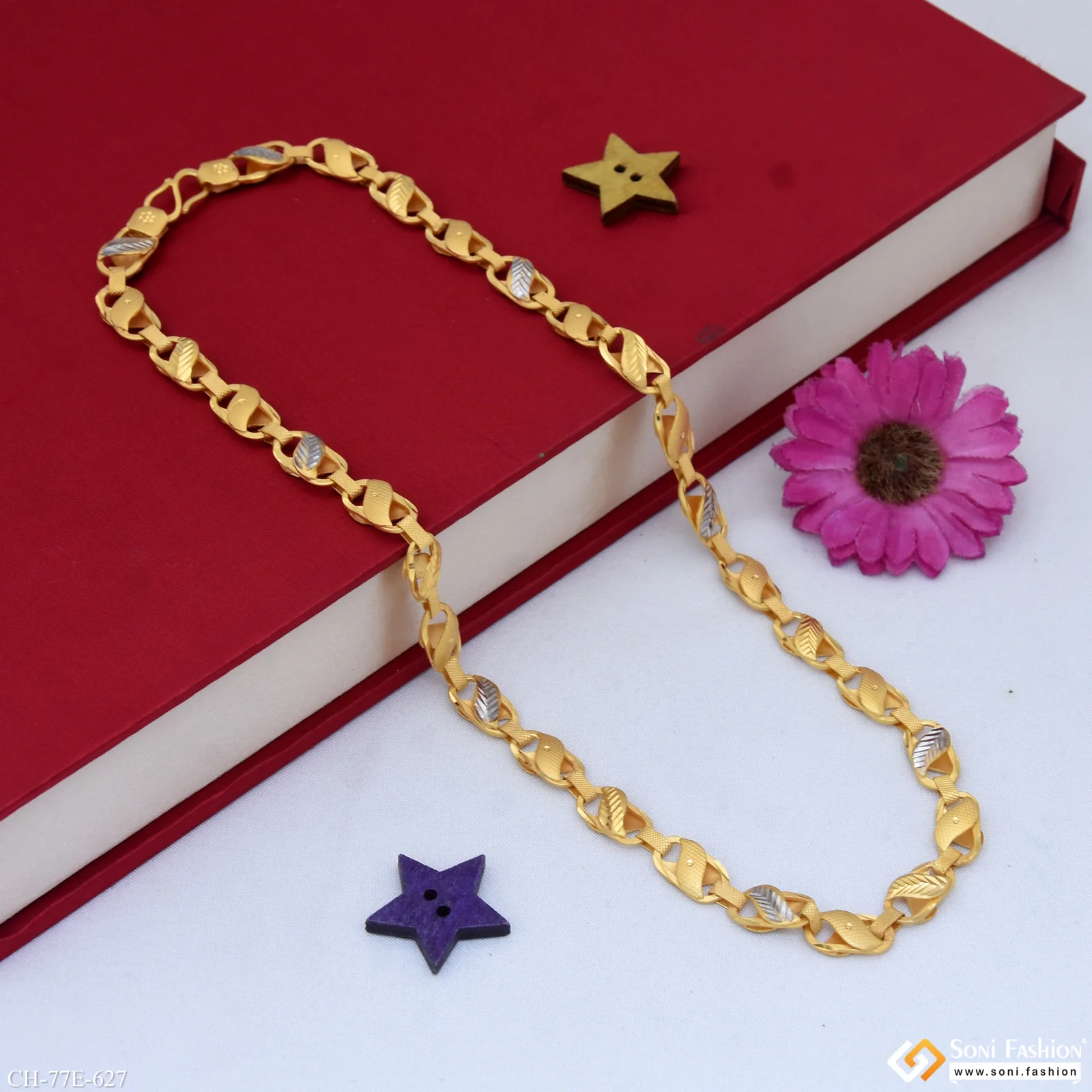 1 Gram Gold Plated Kohli Chain for Men - Style E627 - Image 5