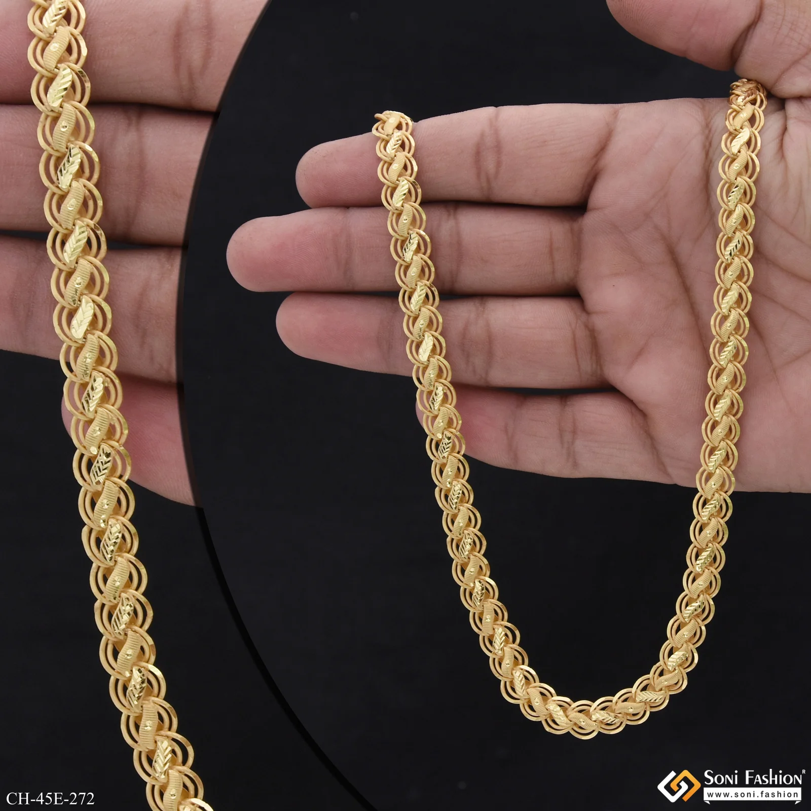 1 Gram Gold Plated Kohli Nawabi Chain for Men - Style E272 - Image 2