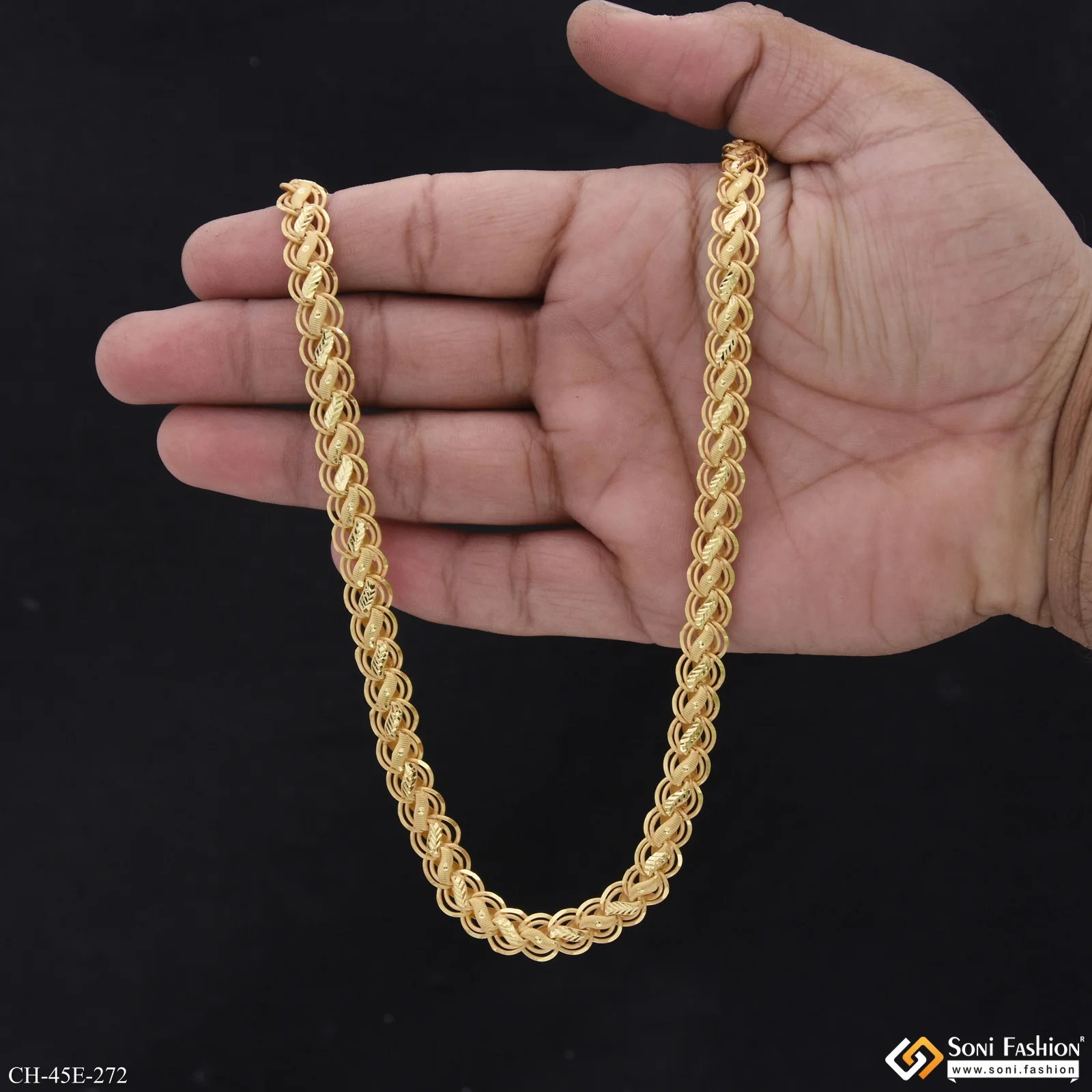 1 Gram Gold Plated Kohli Nawabi Chain for Men - Style E272 - Image 6