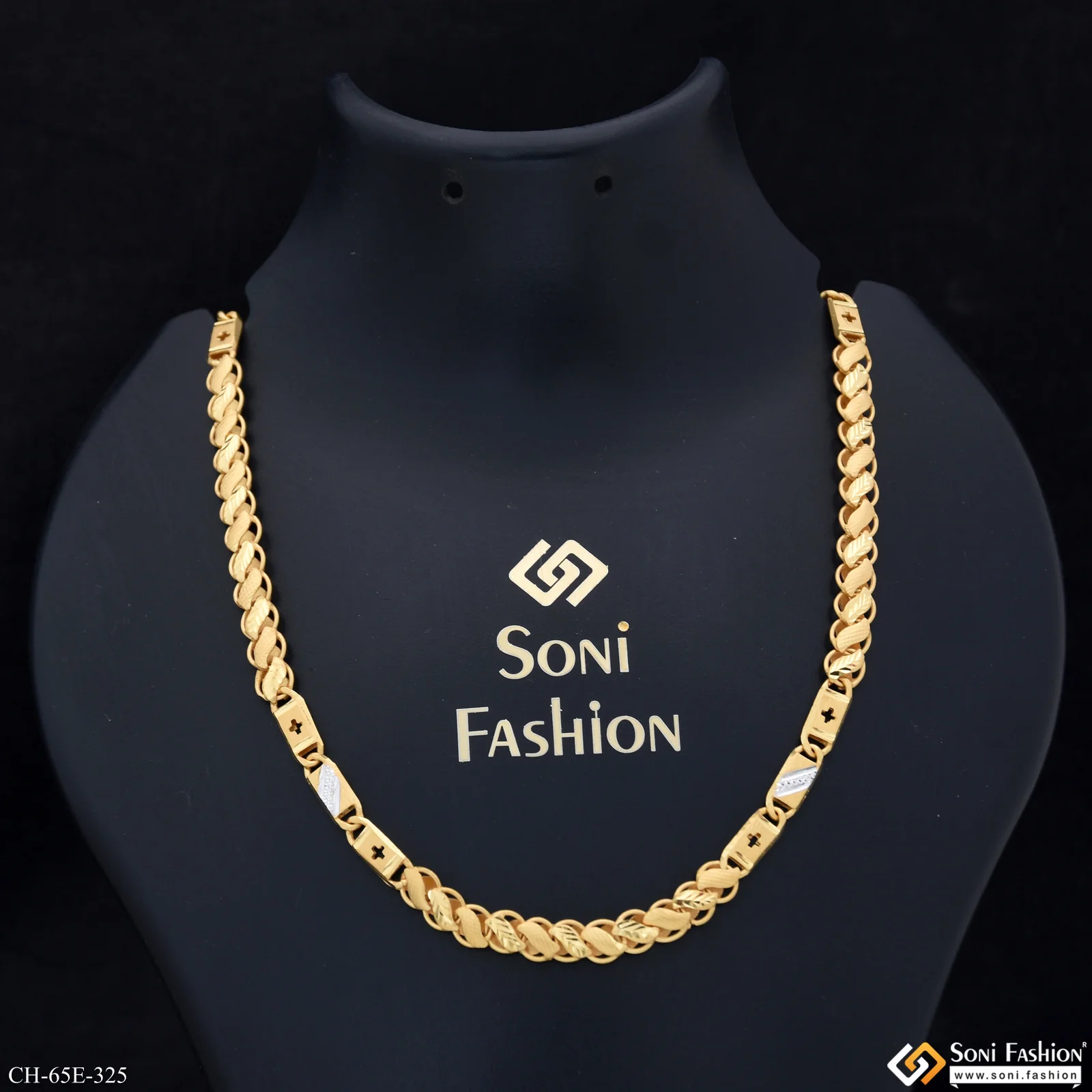 1 Gram Gold Plated Kohli Nawabi Chain for Men - Style E325