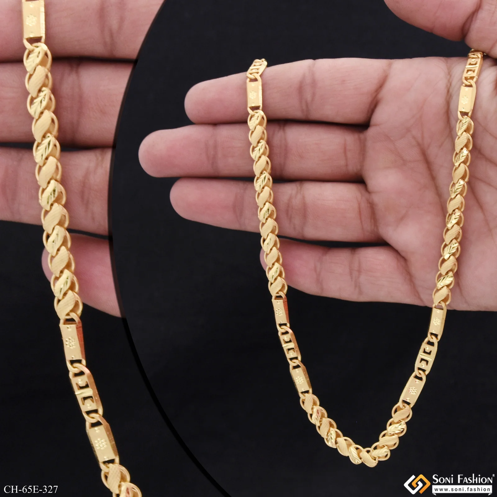 1 Gram Gold Plated Kohli Nawabi Chain for Men - Style E327 - Image 2