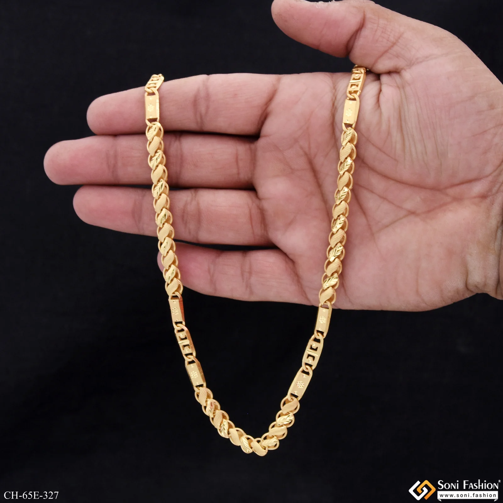 1 Gram Gold Plated Kohli Nawabi Chain for Men - Style E327 - Image 6