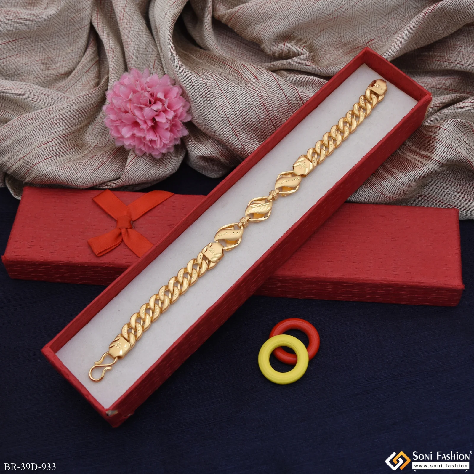 1 Gram Gold Plated Kohli Pokal Bracelet for Men - Style D933 - Image 4