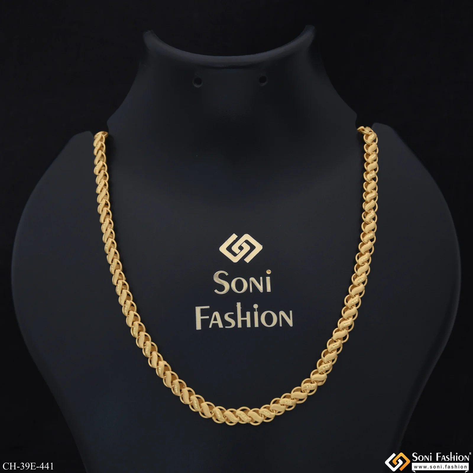 1 Gram Gold Plated Kohli Reversible Chain for Men - Style E441