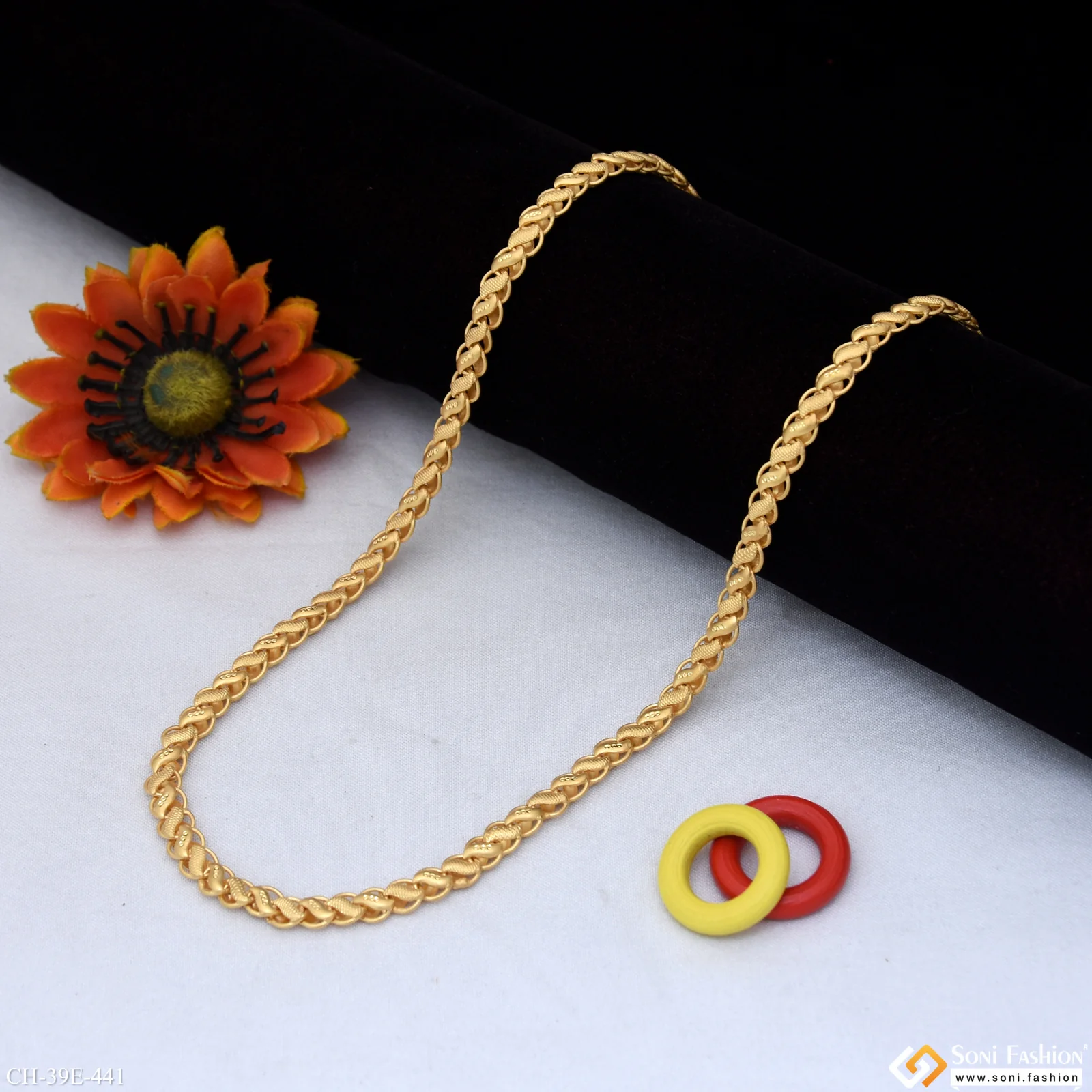 1 Gram Gold Plated Kohli Reversible Chain for Men - Style E441 - Image 4