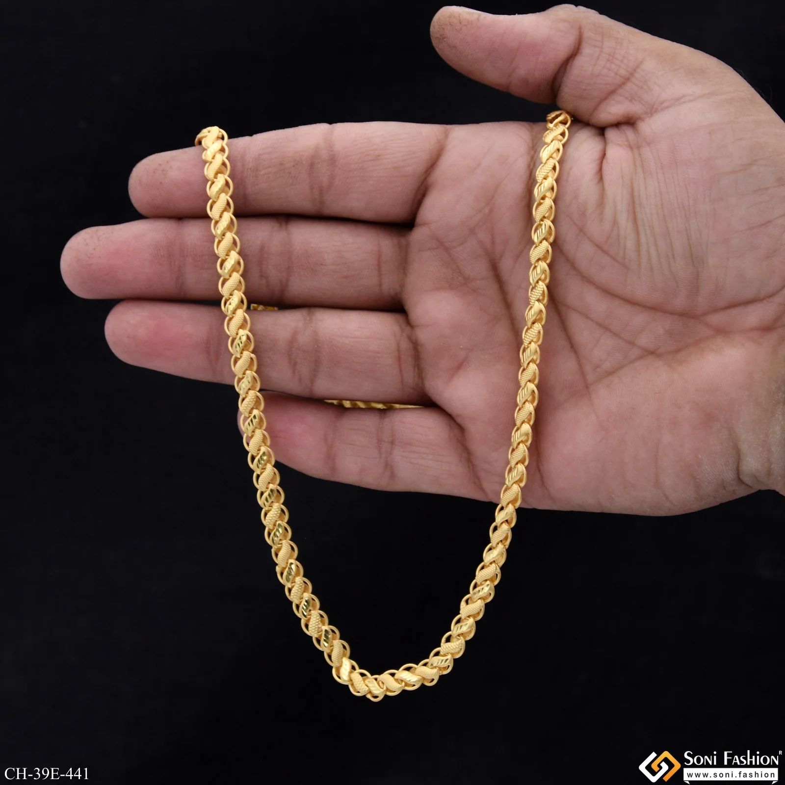 1 Gram Gold Plated Kohli Reversible Chain for Men - Style E441 - Image 6