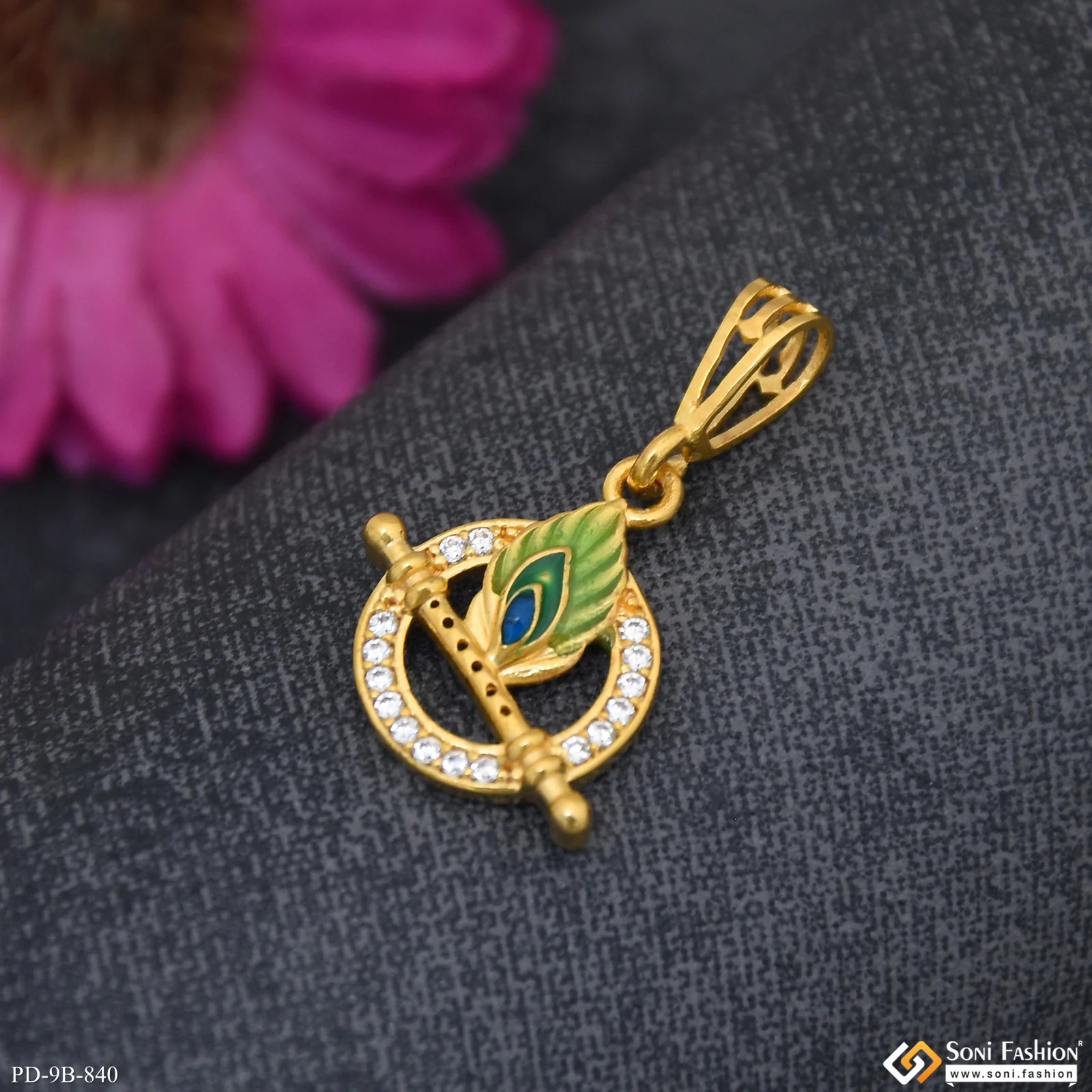 1 Gram Gold Plated Krishna Fashionable Design Pendant for Men - Style B840 - Image 3