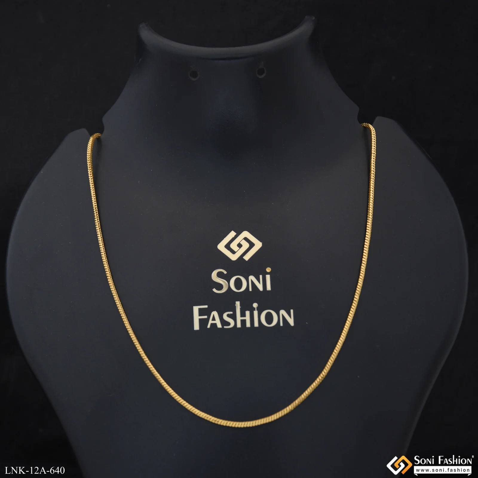 1 Gram Gold Plated Latest Design Chain for Ladies - Style A640 - Image 2
