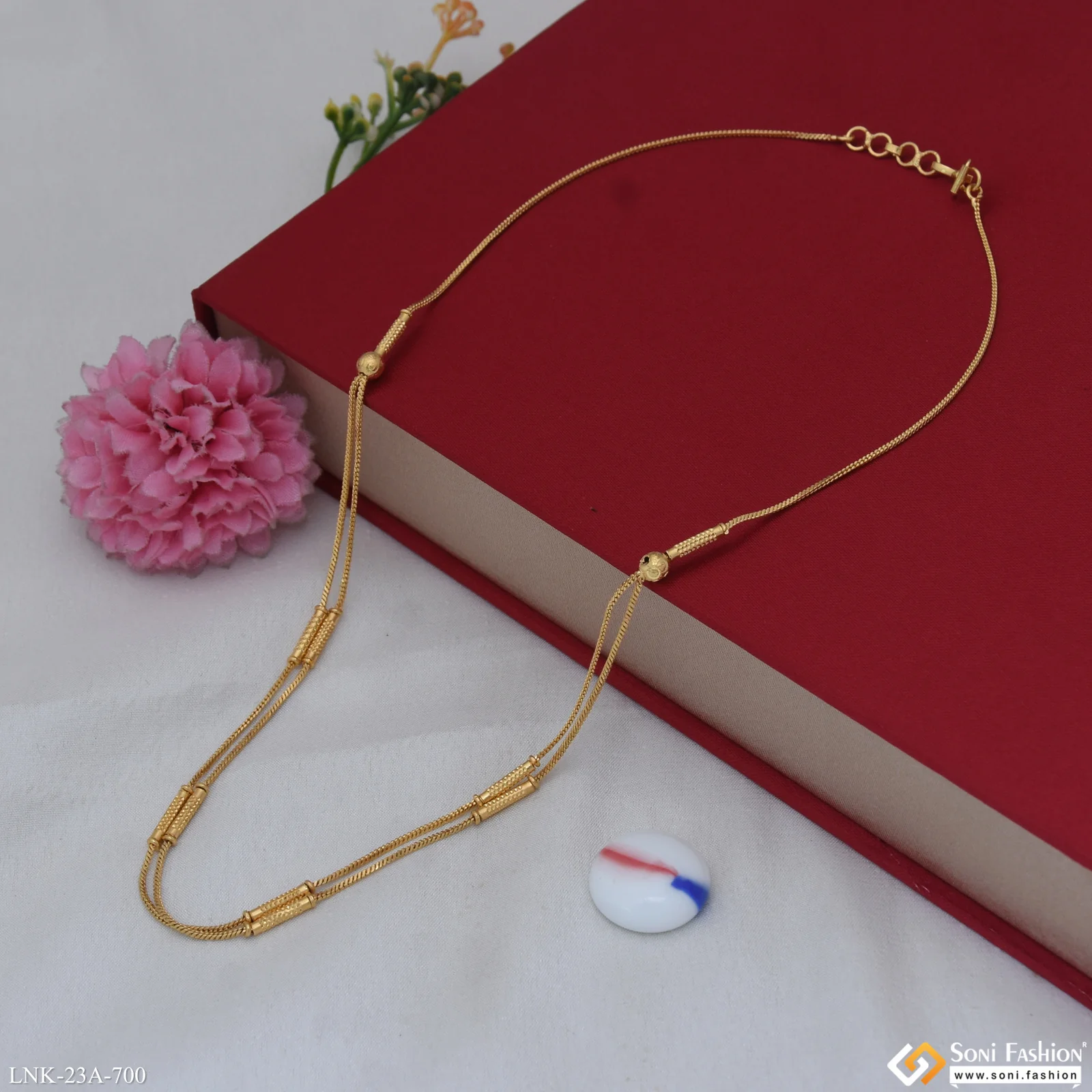 1 Gram Gold Plated Latest Design Chain for Ladies - Style A700 - Image 5