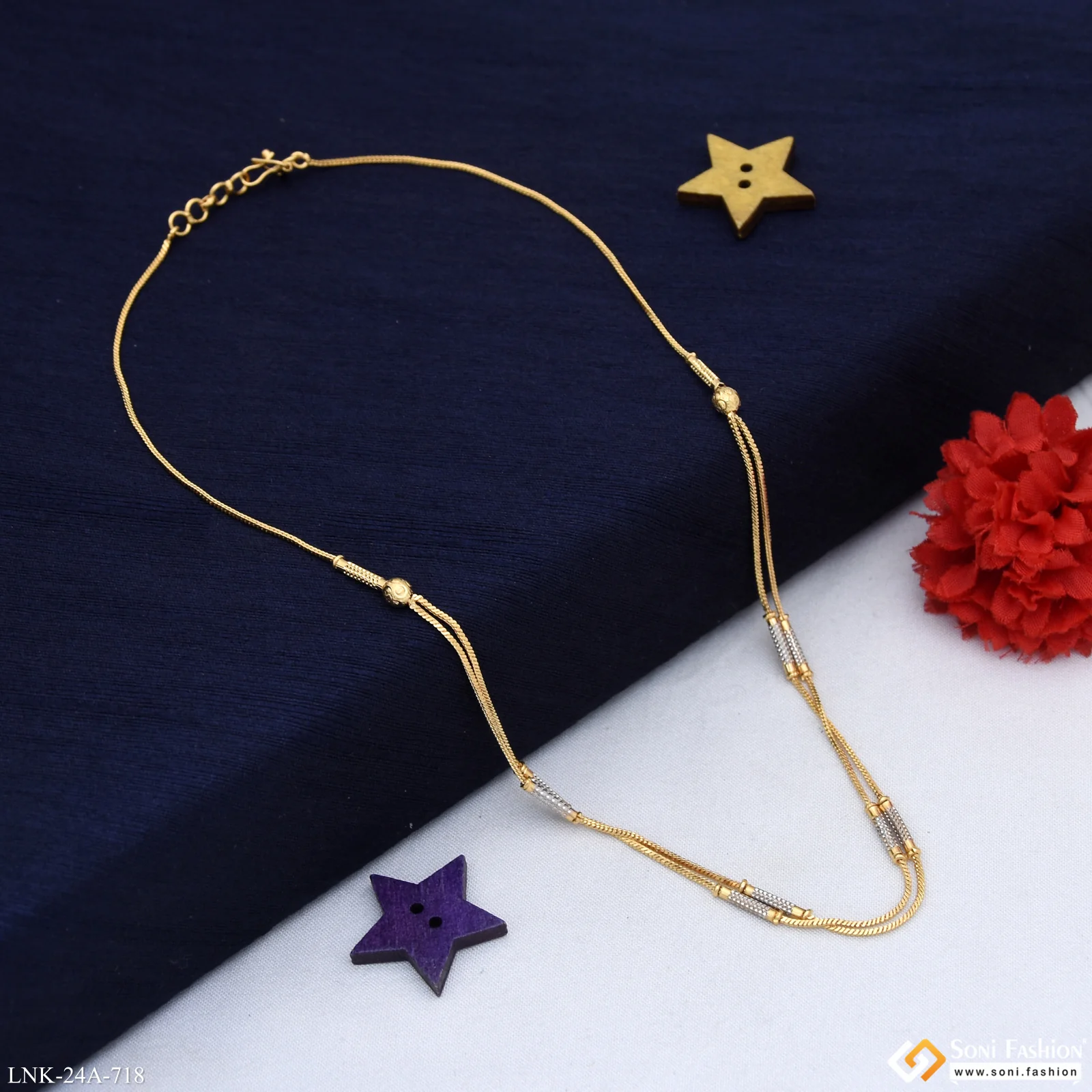 1 Gram Gold Plated Latest Design Chain for Ladies - Style A718 - Image 4
