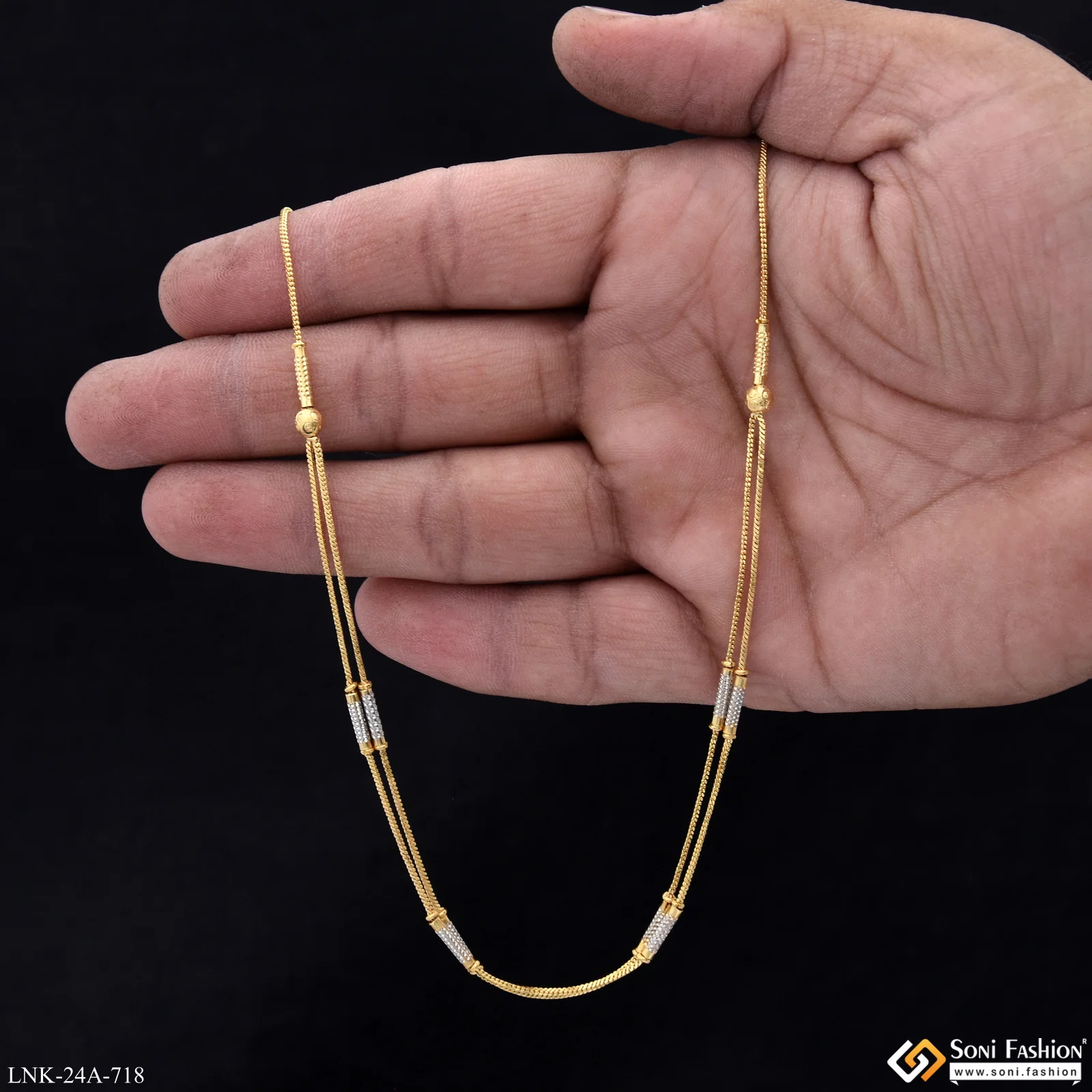 1 Gram Gold Plated Latest Design Chain for Ladies - Style A718 - Image 5
