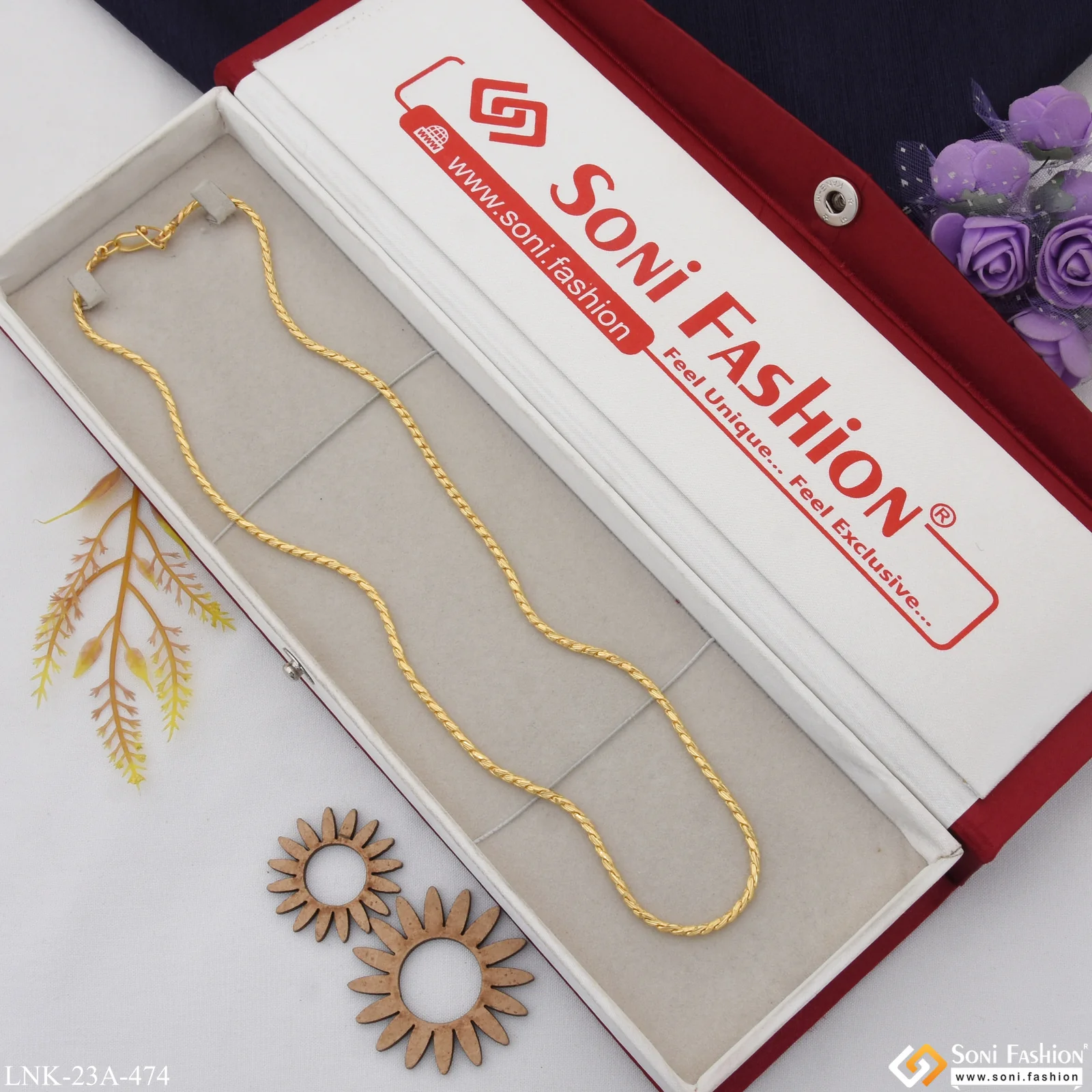 1 Gram Gold Plated Latest Design Chic Design Chain for Ladies - Style A474 - Image 4