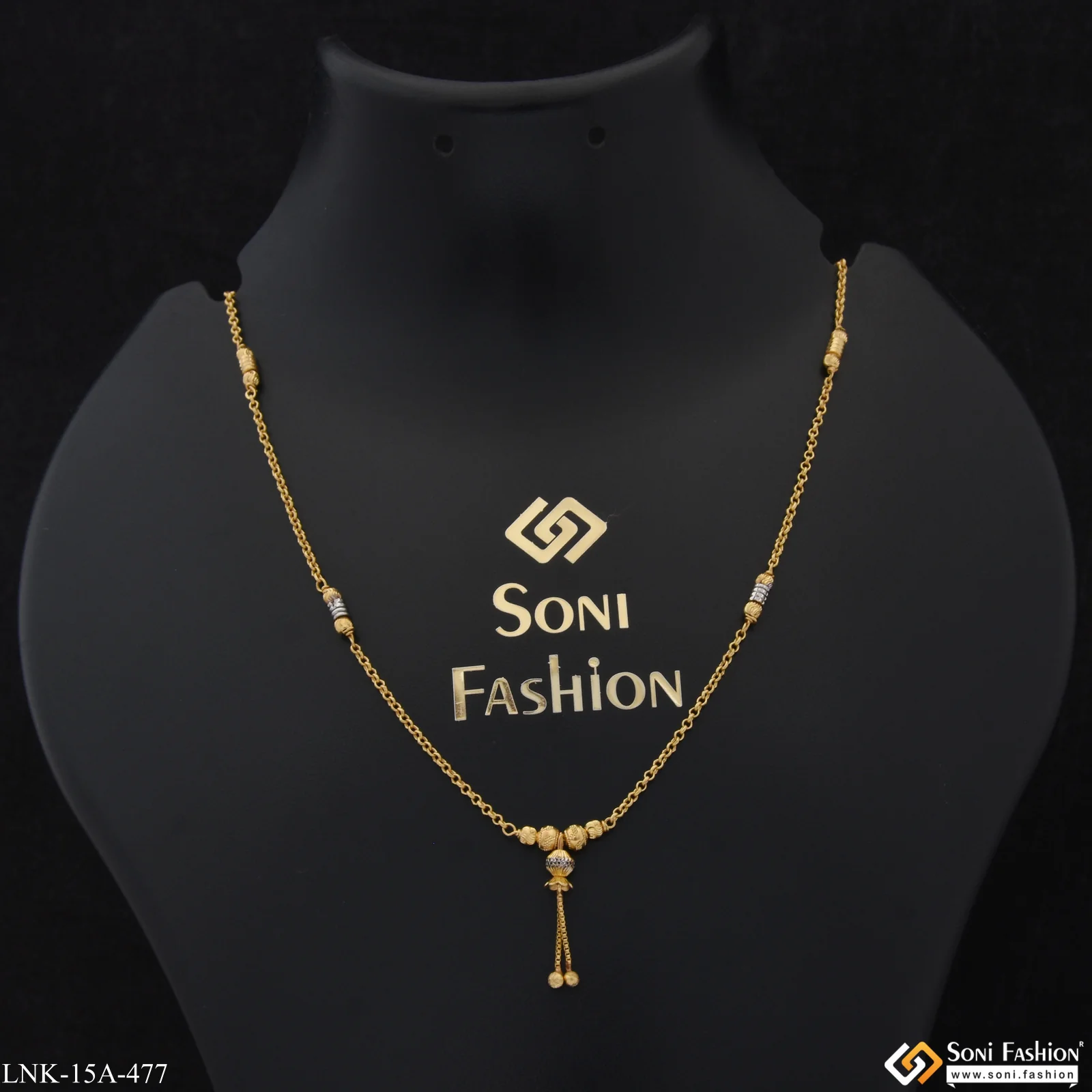 1 Gram Gold Plated Latest Design Gold Plated Necklace for Ladies - Style A477