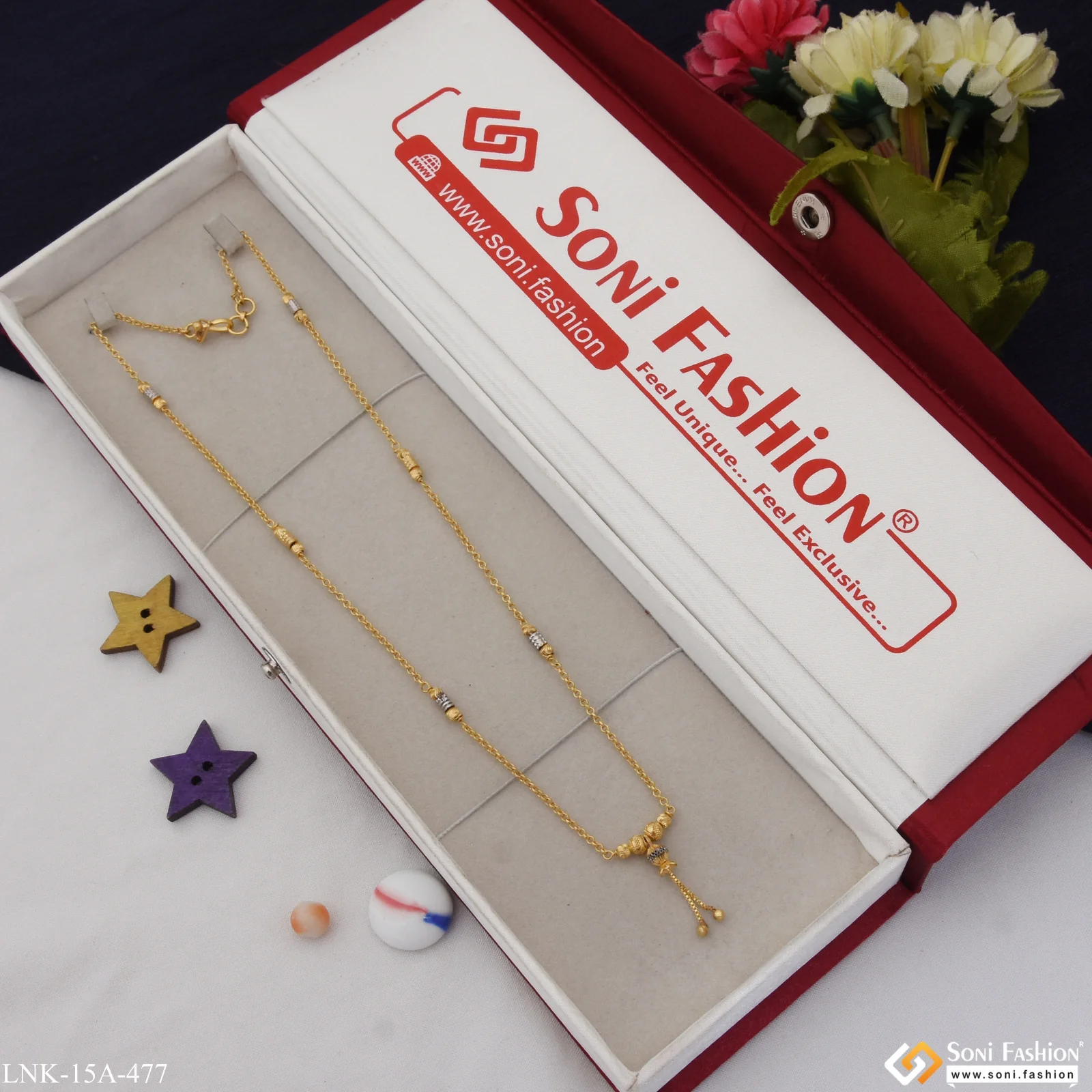 1 Gram Gold Plated Latest Design Gold Plated Necklace for Ladies - Style A477 - Image 4