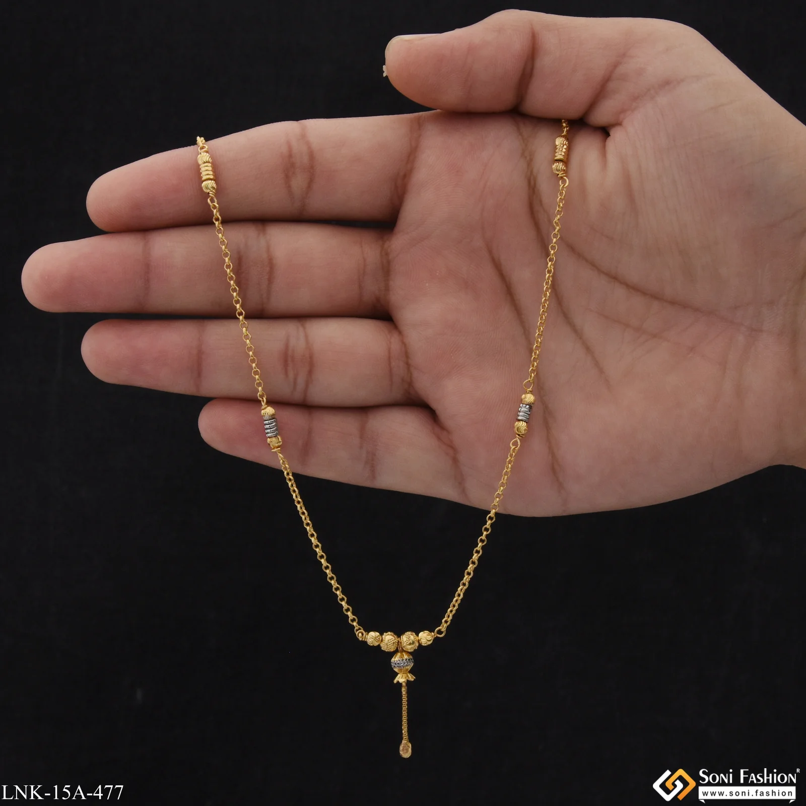 1 Gram Gold Plated Latest Design Gold Plated Necklace for Ladies - Style A477 - Image 5