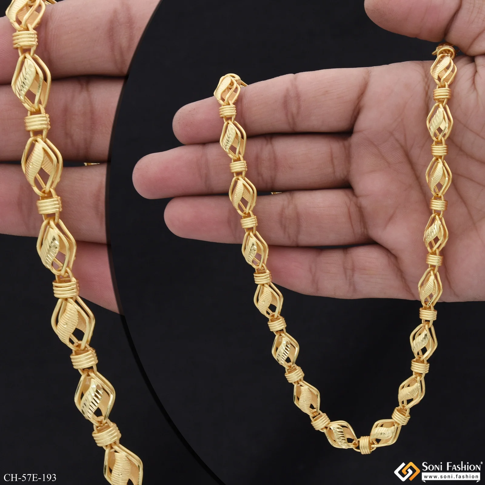 1 Gram Gold Plated Latest Design Kohli Chain for Men - Style E193 - Image 6
