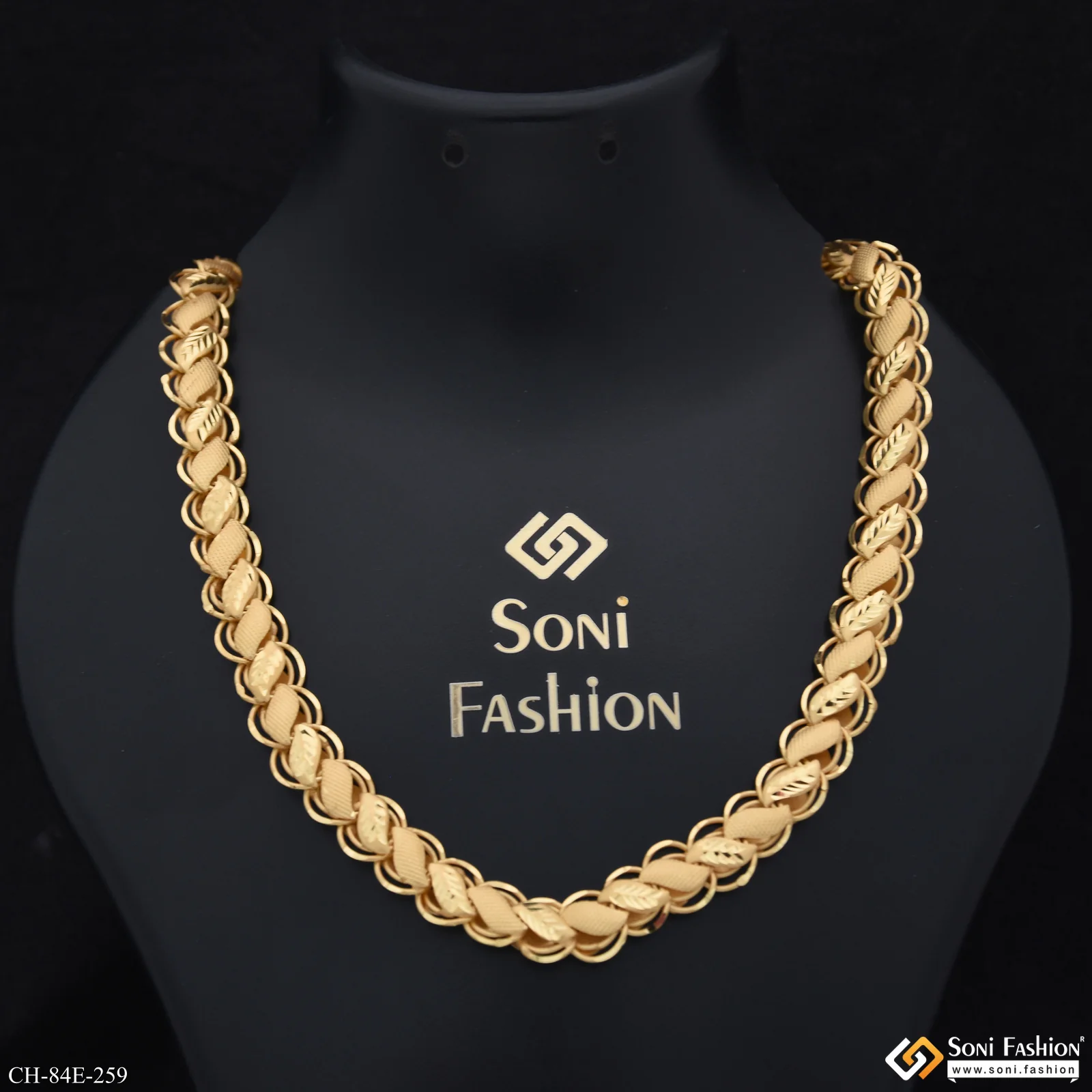 1 Gram Gold Plated Latest Design Kohli Chain for Men - Style E259 - Image 2