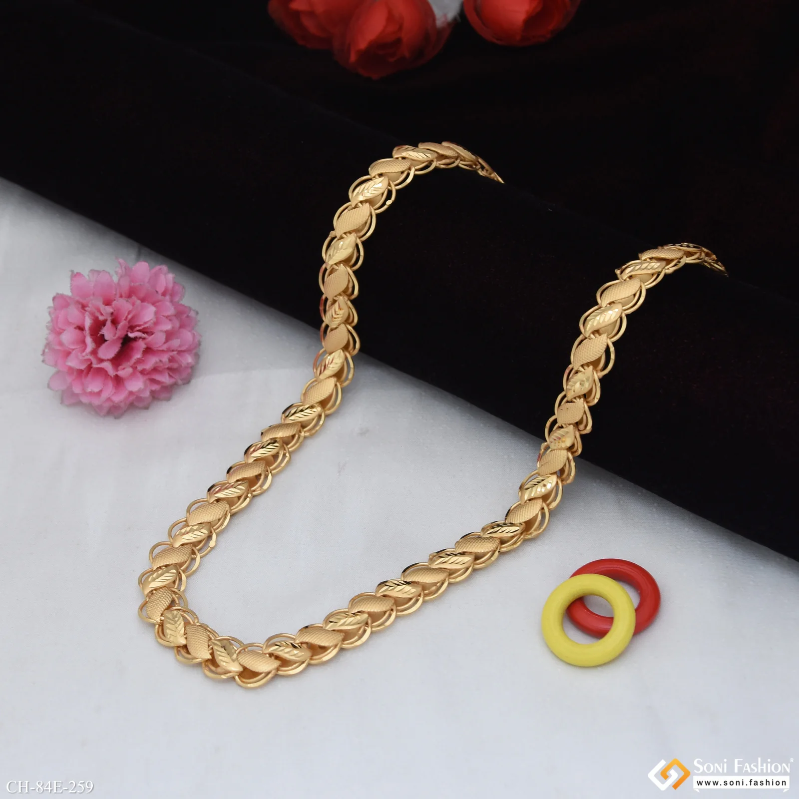 1 Gram Gold Plated Latest Design Kohli Chain for Men - Style E259 - Image 4