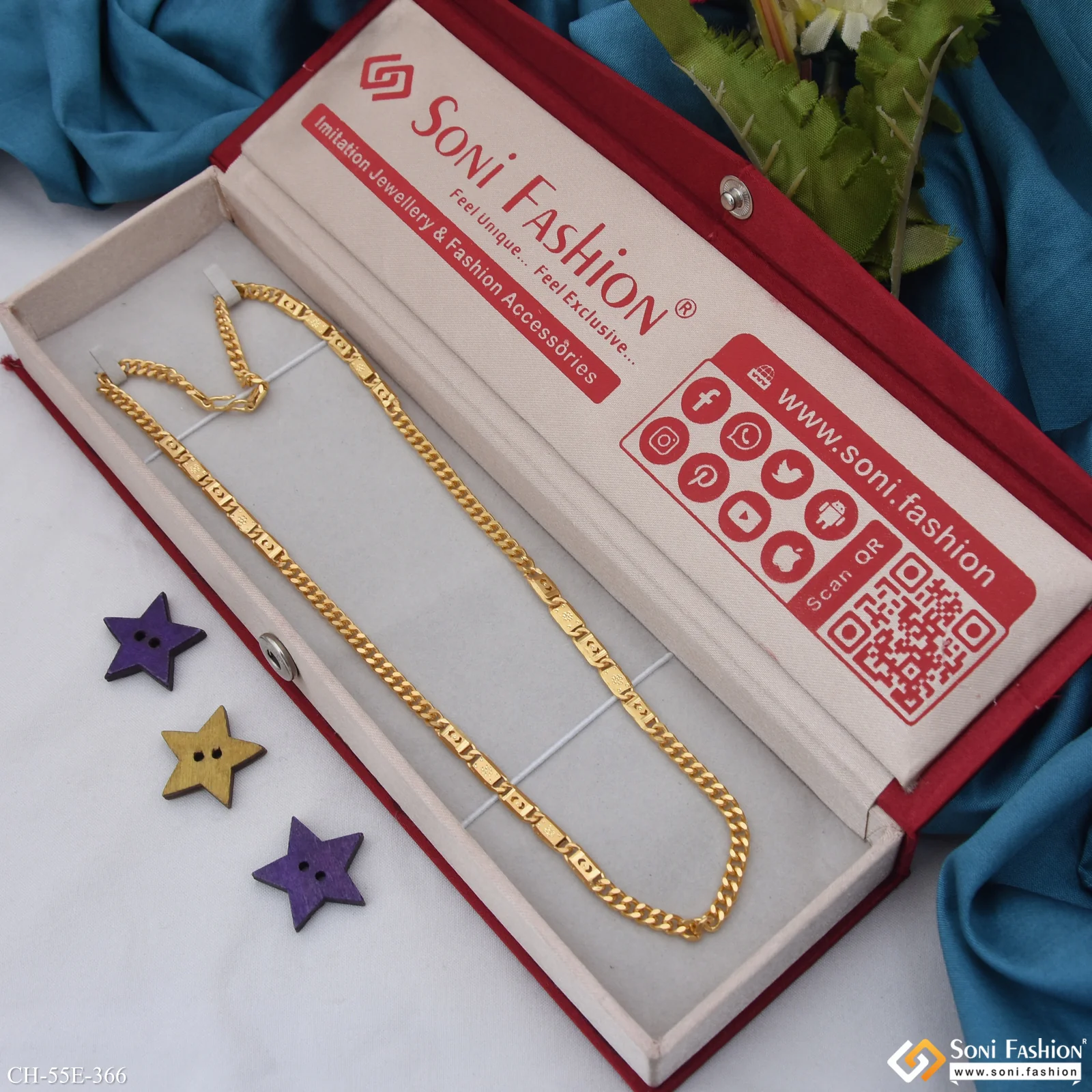 1 Gram Gold Plated Latest Design Link Nawabi Chain for Men - Style E366 - Image 3