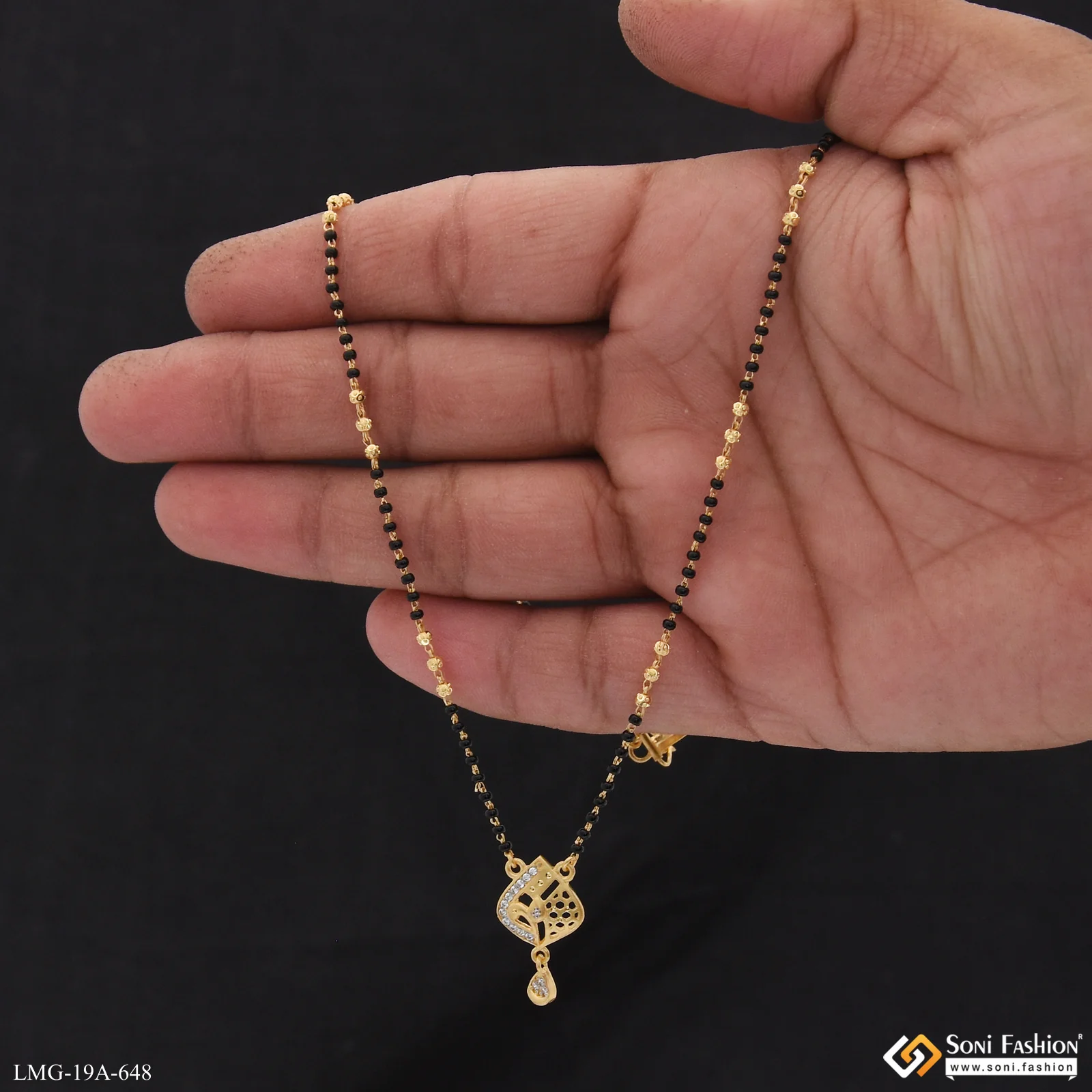1 Gram Gold Plated Latest Design Mangalsutra for Women - Style A648 - Image 2