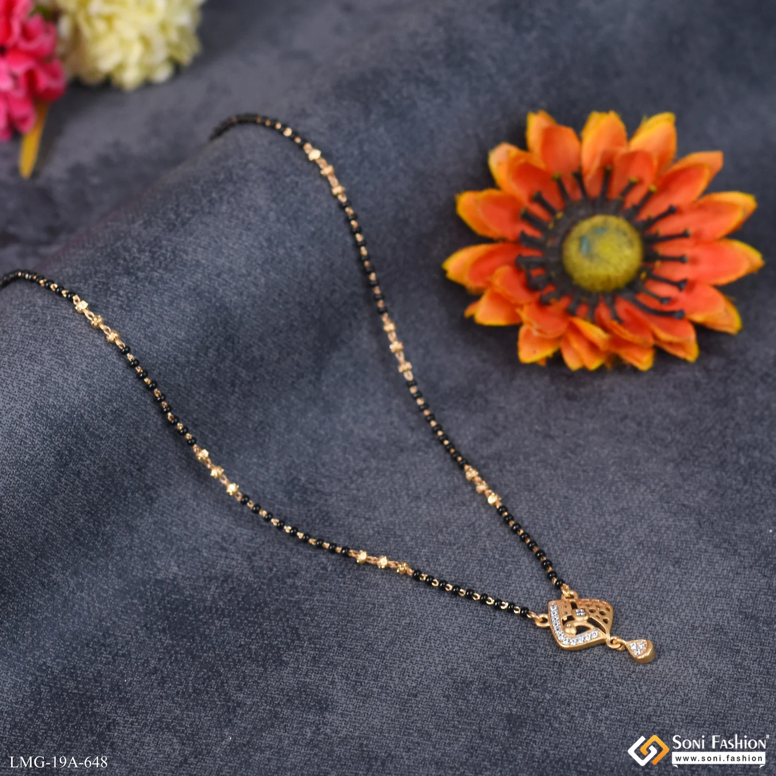 1 Gram Gold Plated Latest Design Mangalsutra for Women - Style A648 - Image 3