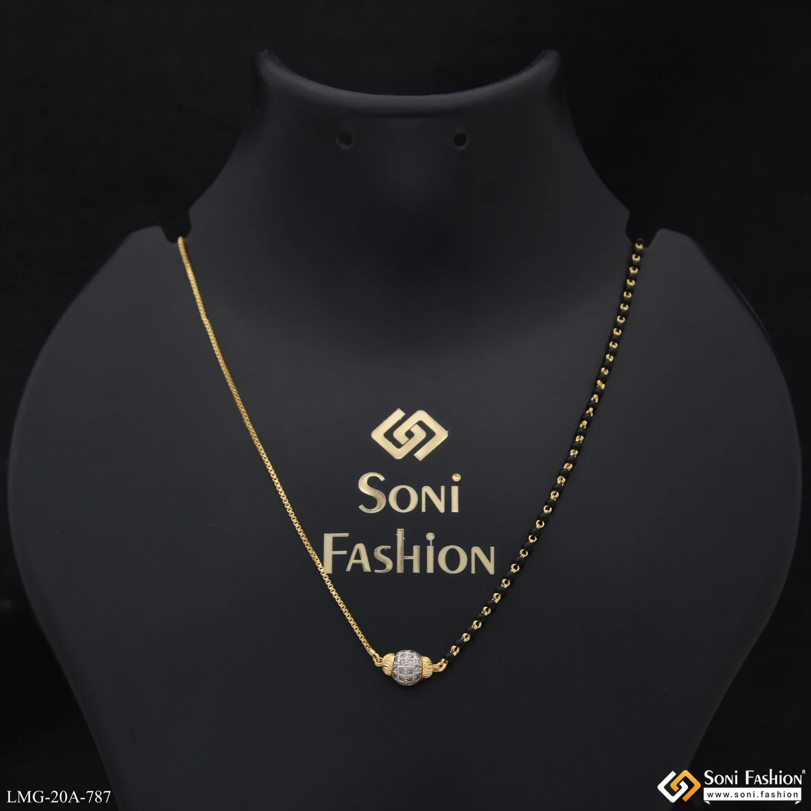 1 Gram Gold Plated Latest Design Mangalsutra for Women - Style A787