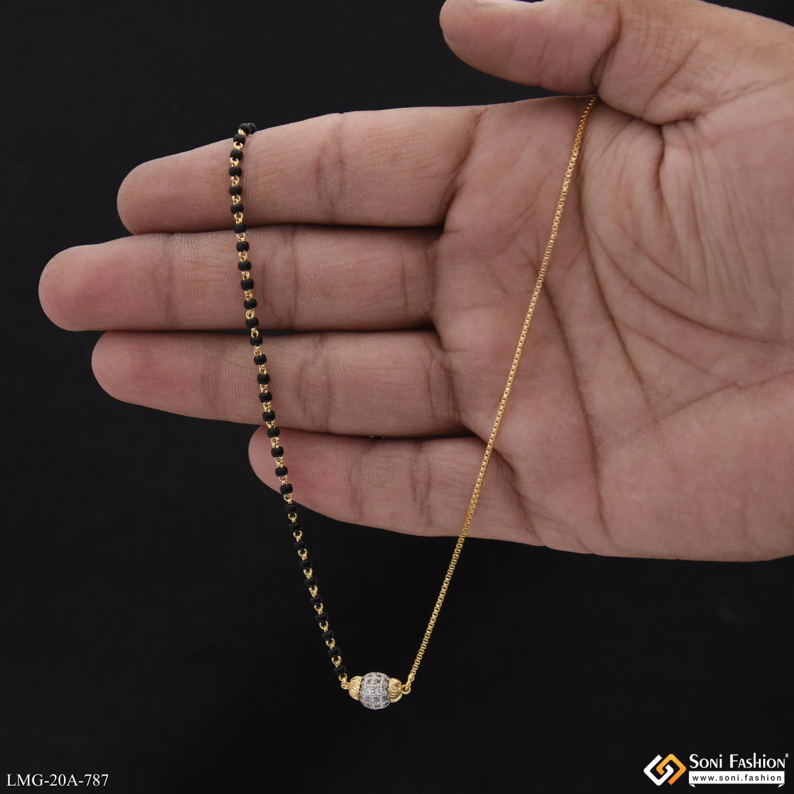 1 Gram Gold Plated Latest Design Mangalsutra for Women - Style A787 - Image 2