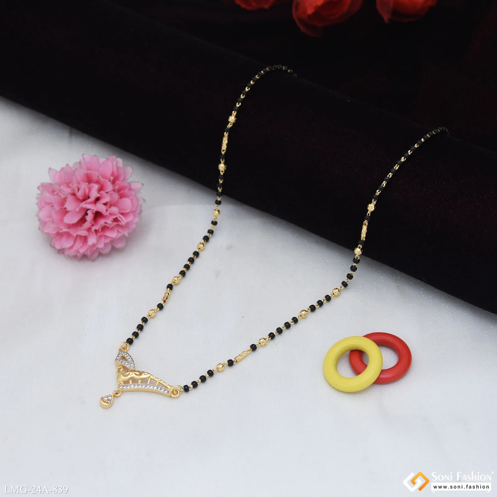 1 Gram Gold Plated Latest Design Mangalsutra for Women - Style A839 - Image 4