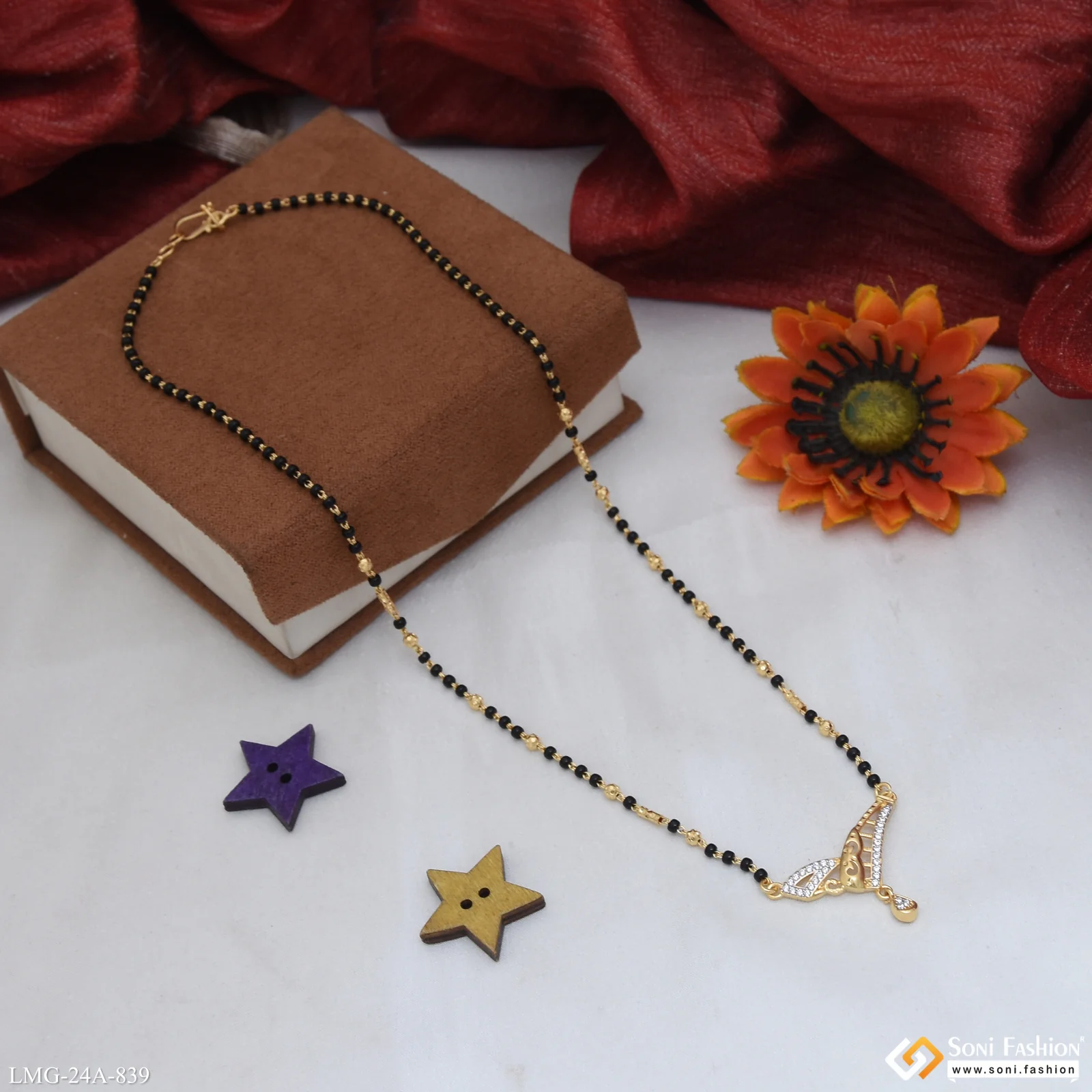 1 Gram Gold Plated Latest Design Mangalsutra for Women - Style A839 - Image 5