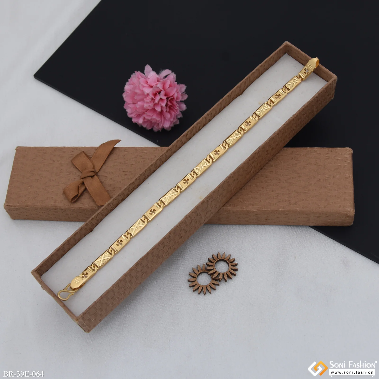 1 Gram Gold Plated Latest Design Nawabi Bracelet for Men - Style E064 - Image 5