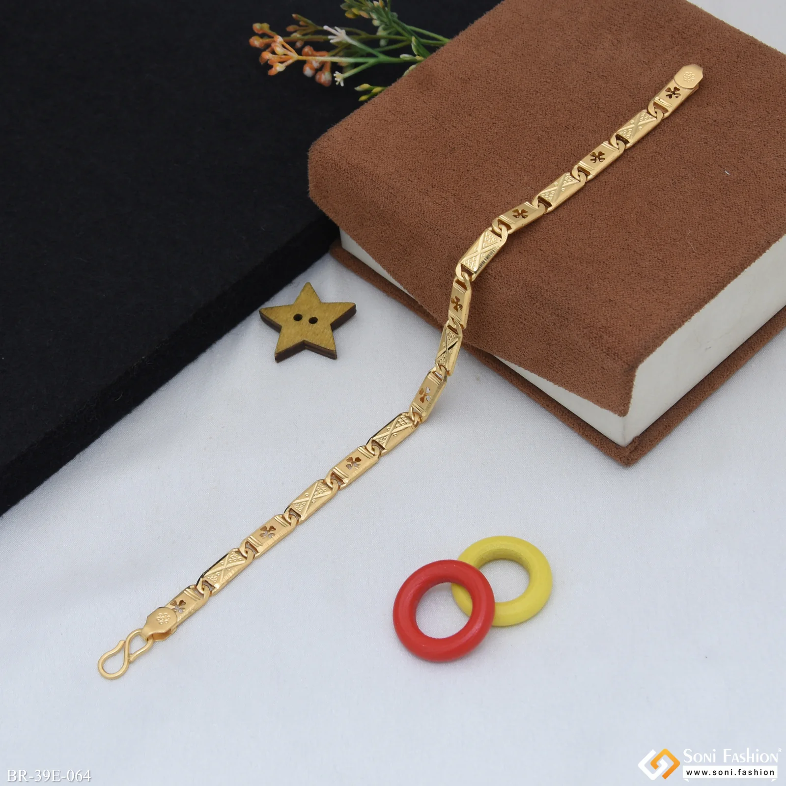 1 Gram Gold Plated Latest Design Nawabi Bracelet for Men - Style E064 - Image 6