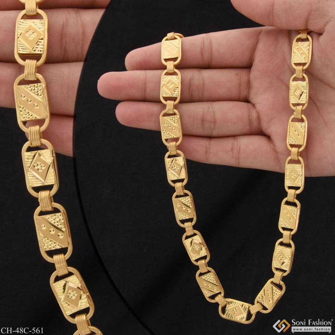 1 Gram Gold Plated Latest Design Nawabi Chain for Men - Style C561