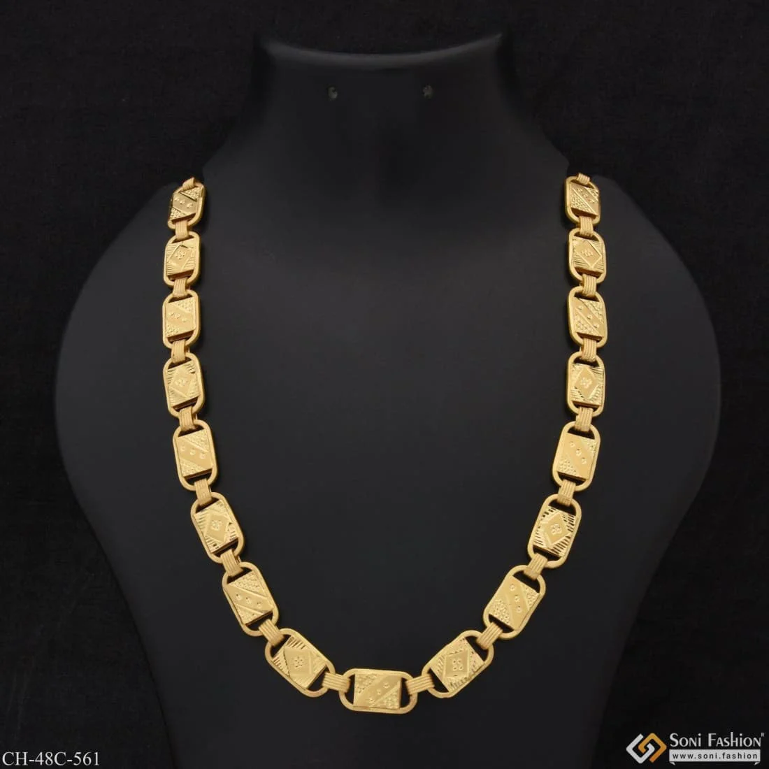 1 Gram Gold Plated Latest Design Nawabi Chain for Men - Style C561 - Image 2