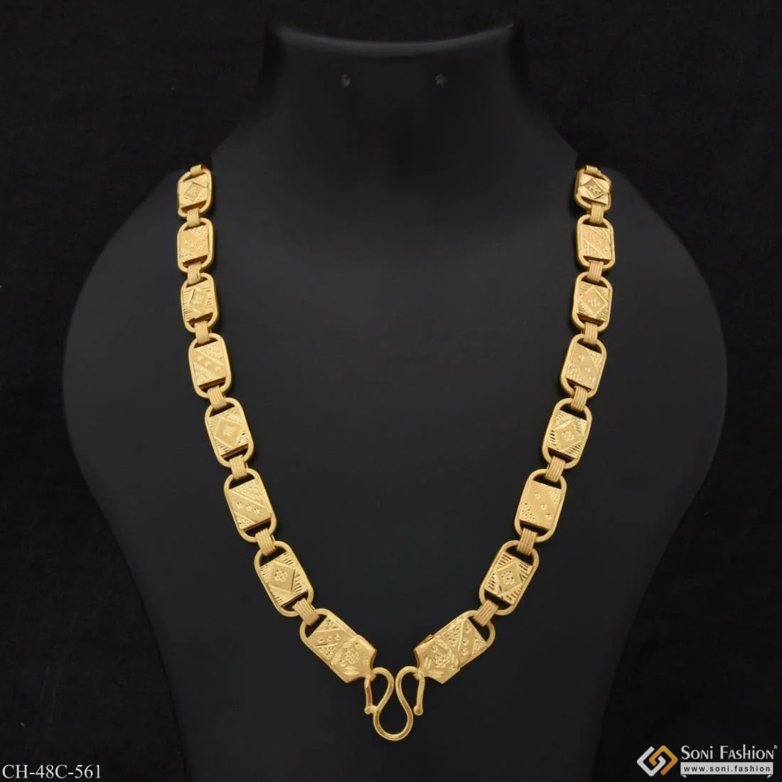 1 Gram Gold Plated Latest Design Nawabi Chain for Men - Style C561 - Image 6