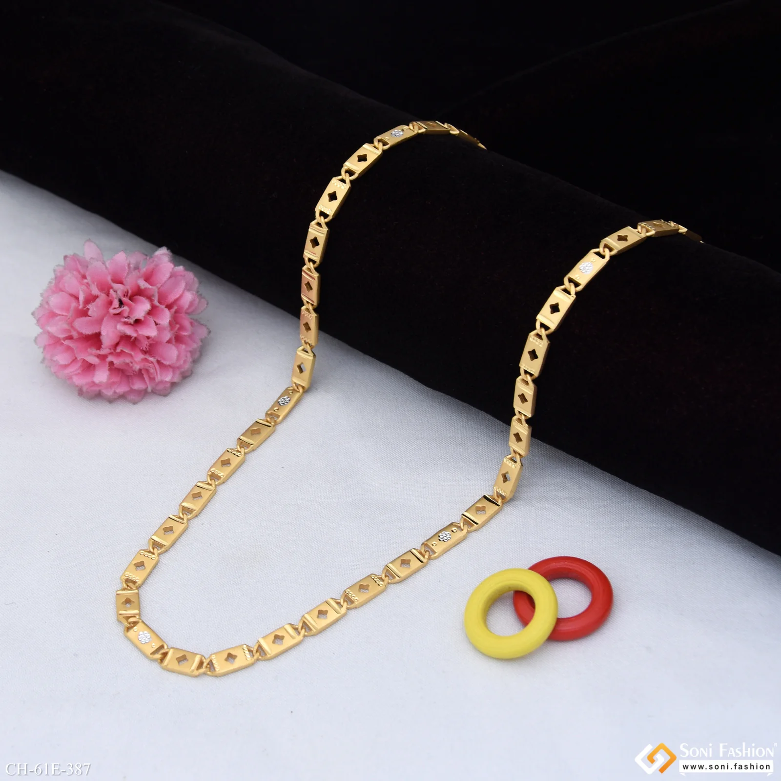 1 Gram Gold Plated Latest Design Nawabi Chain for Men - Style E387 - Image 4