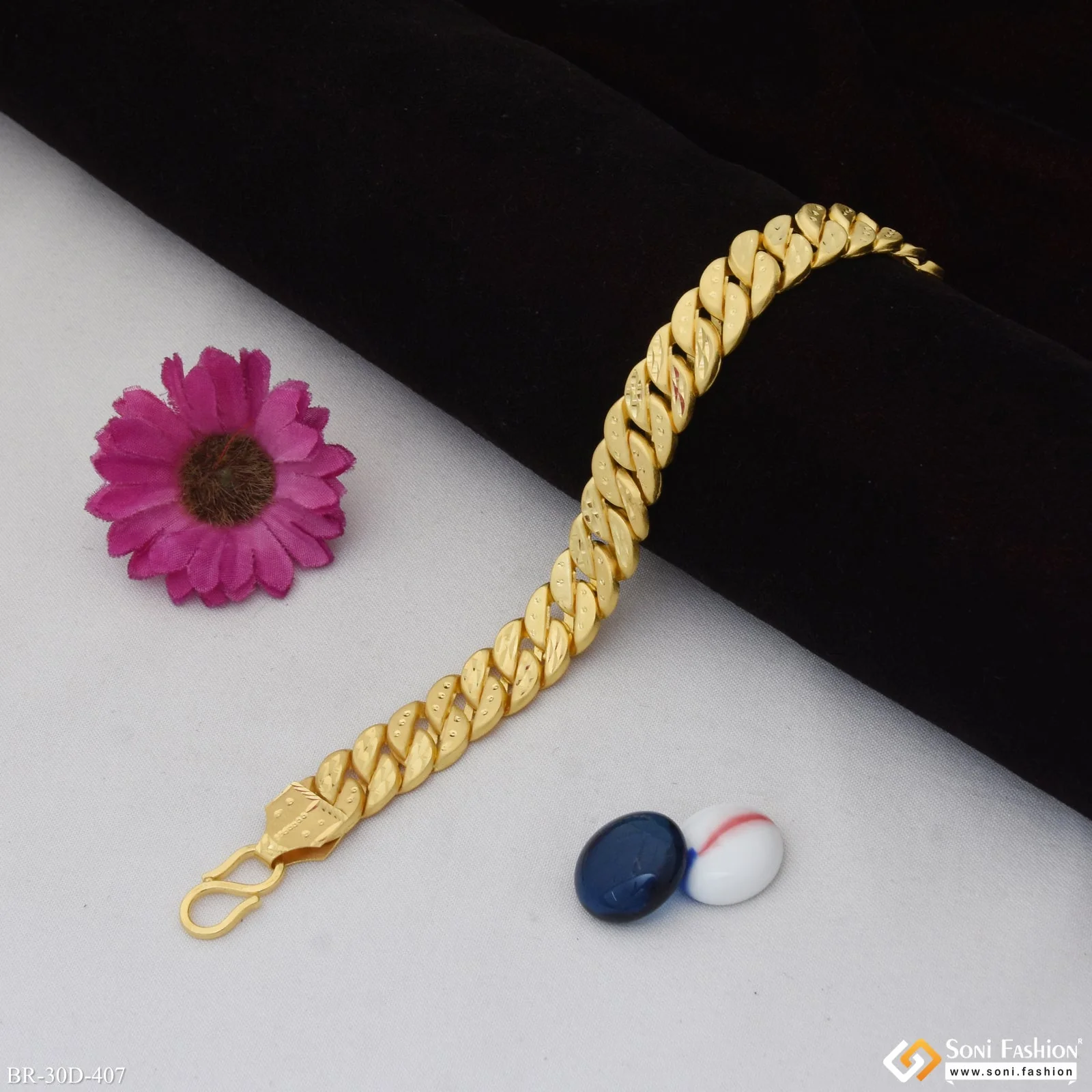 1 Gram Gold Plated Latest Design Pokal Bracelet for Men - Style D407 - Image 3