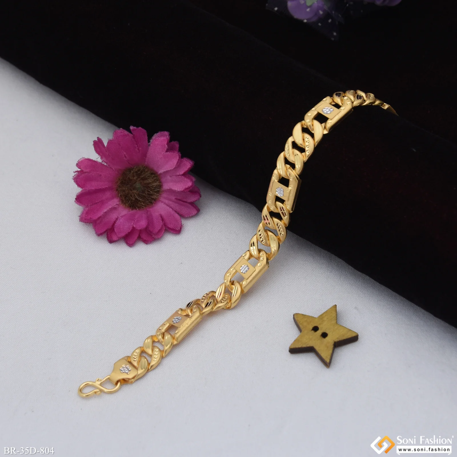 1 Gram Gold Plated Latest Design Pokal Bracelet for Men - Style D804 - Image 3
