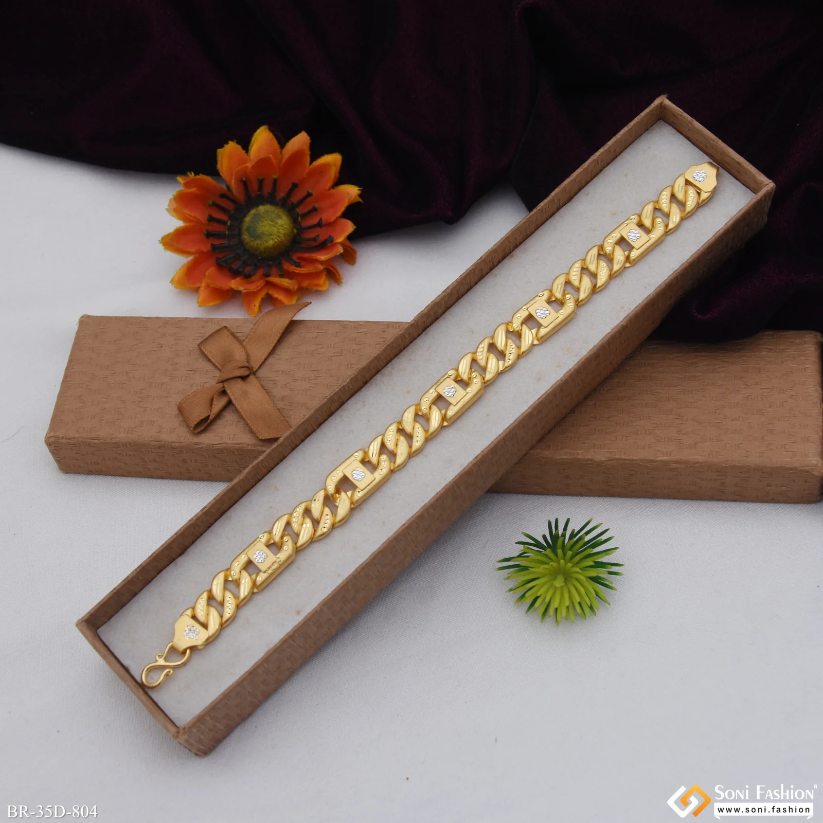 1 Gram Gold Plated Latest Design Pokal Bracelet for Men - Style D804 - Image 5