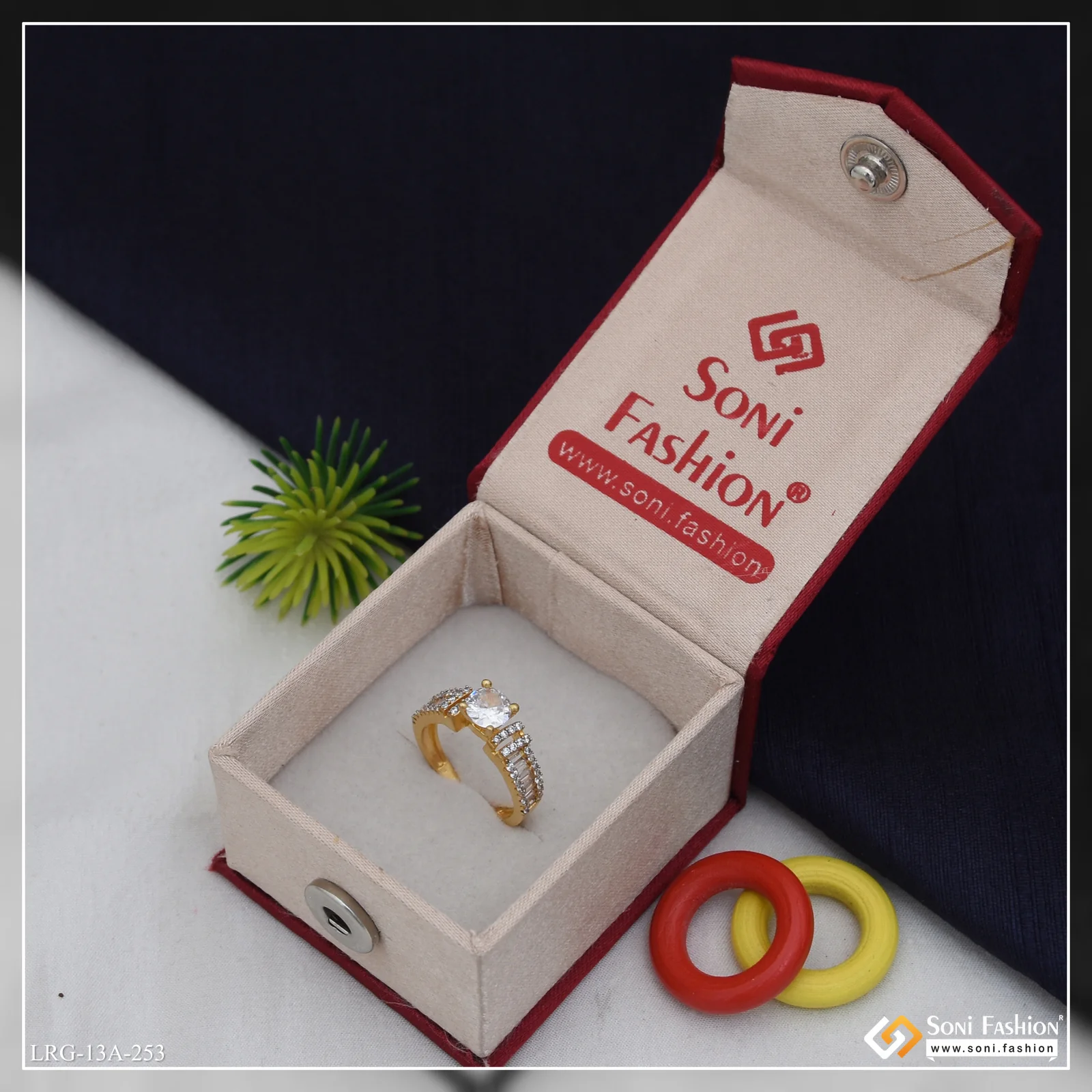 1 Gram Gold Plated Latest Design Ring for Ladies - Style A253 - Image 2
