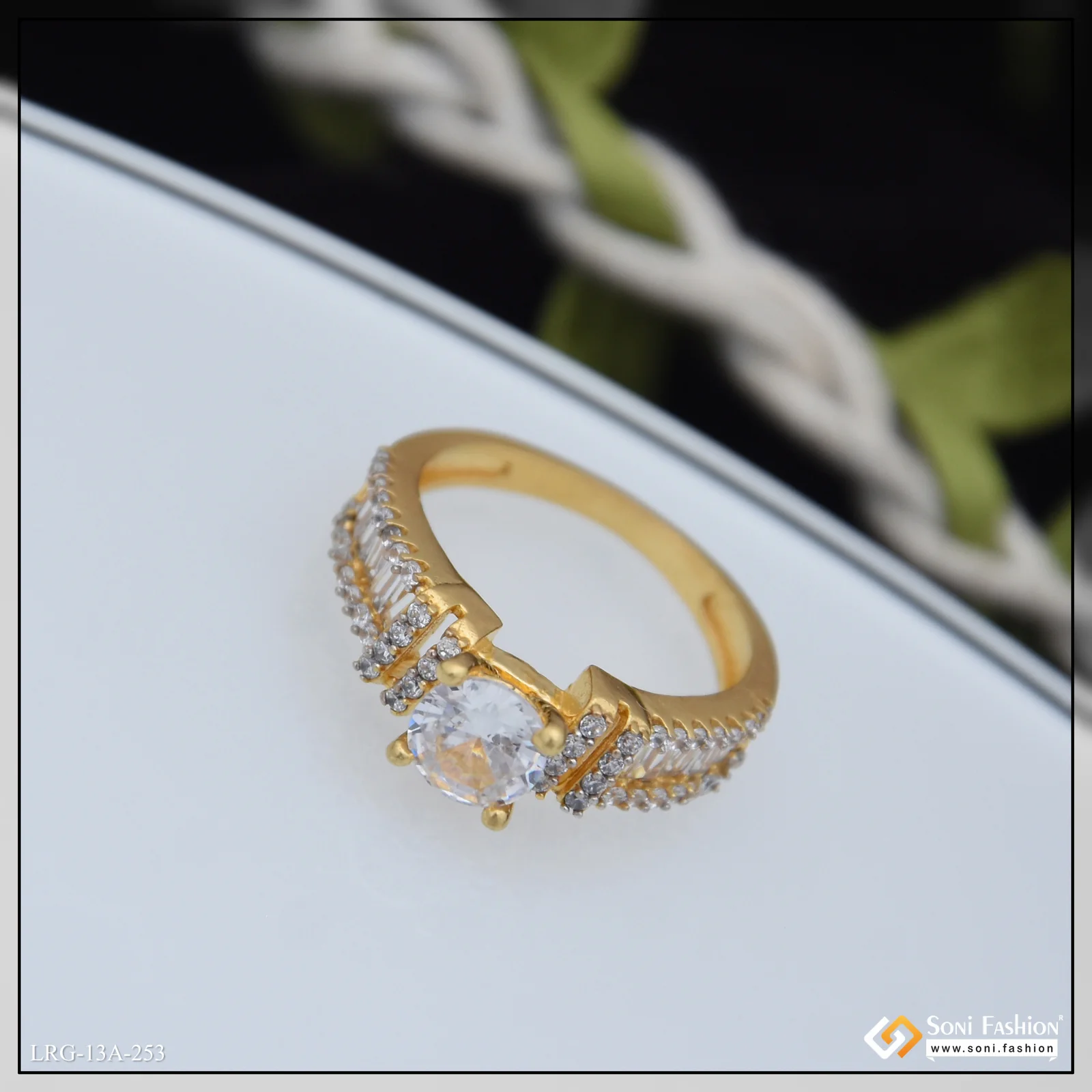 1 Gram Gold Plated Latest Design Ring for Ladies - Style A253 - Image 5