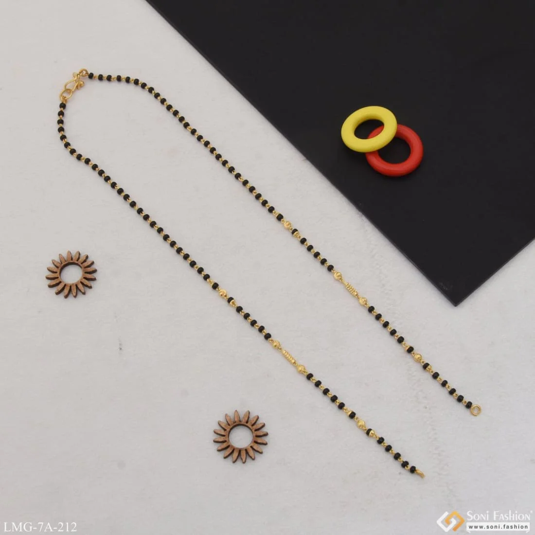 1 Gram Gold Plated 1 Line Glamorous Design Mangalsutra Dori for Women - Style A212 - Image 4