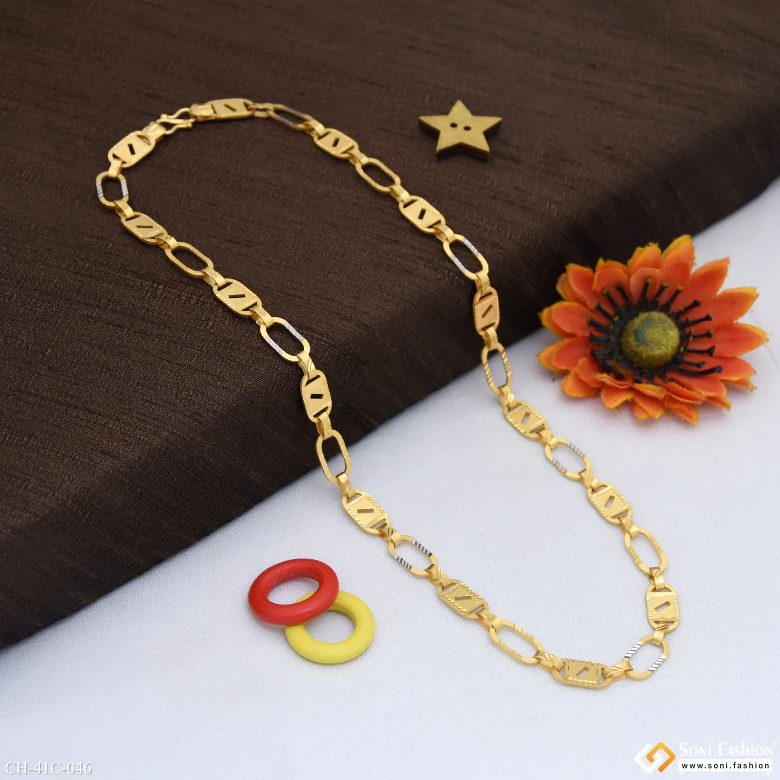 1 Gram Gold Plated Line Nawabi Designer Design Best Quality Chain - Style C046 - Image 5
