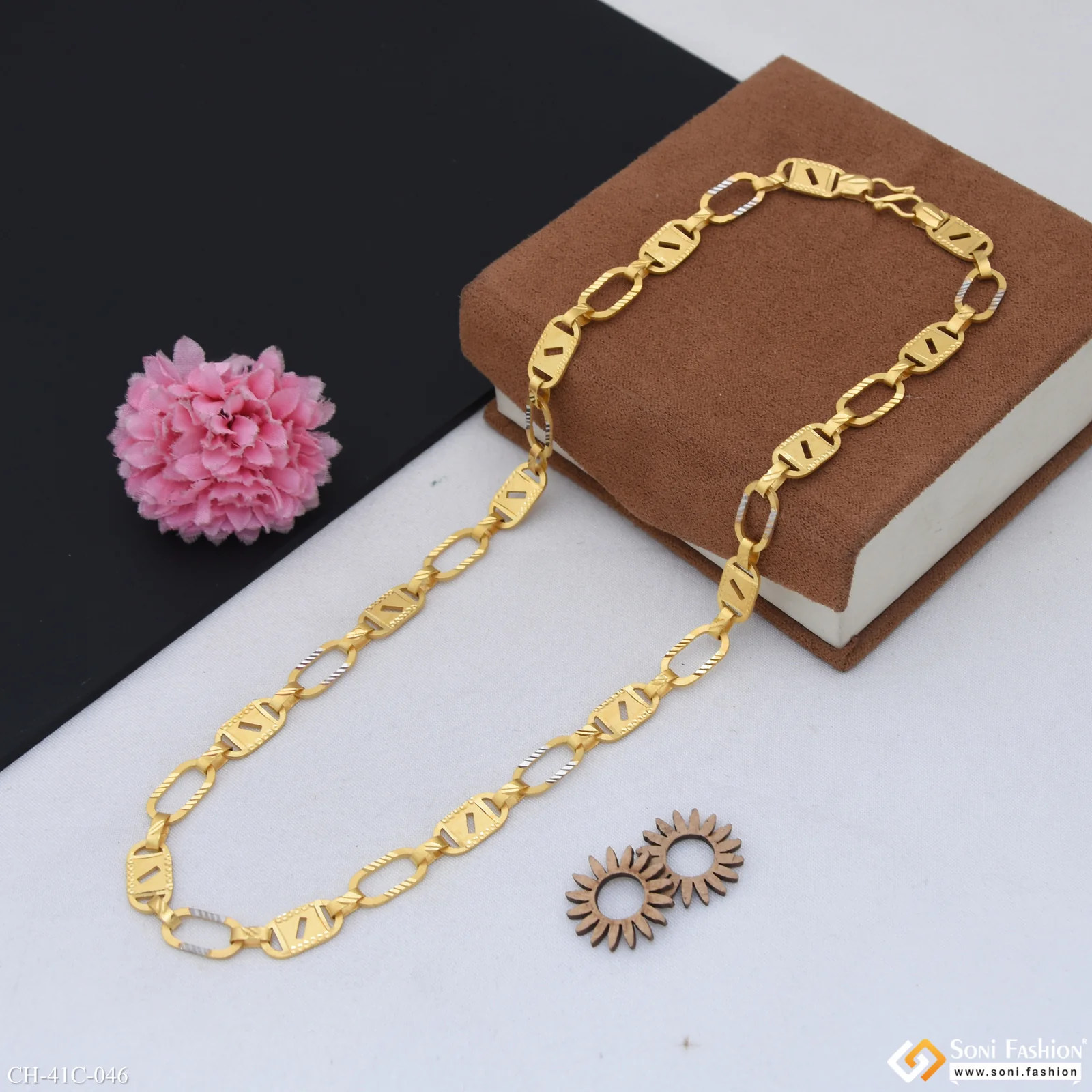 1 Gram Gold Plated Line Nawabi Designer Design Best Quality Chain - Style C046 - Image 6