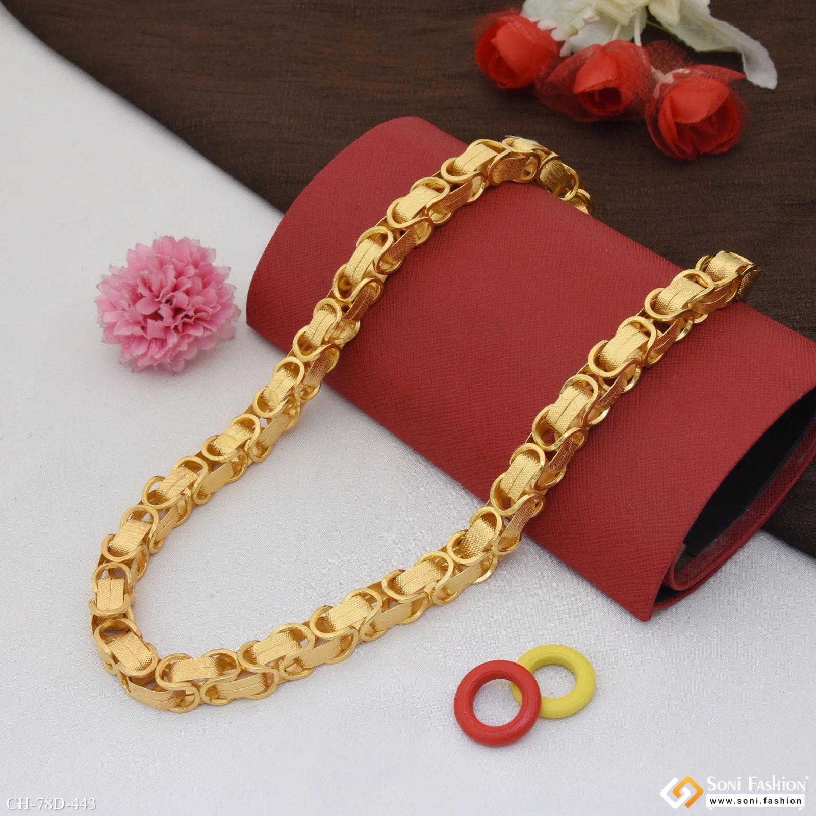 1 Gram Gold Plated Link Attention-Getting Design Chain for Men - Style D443 - Image 5