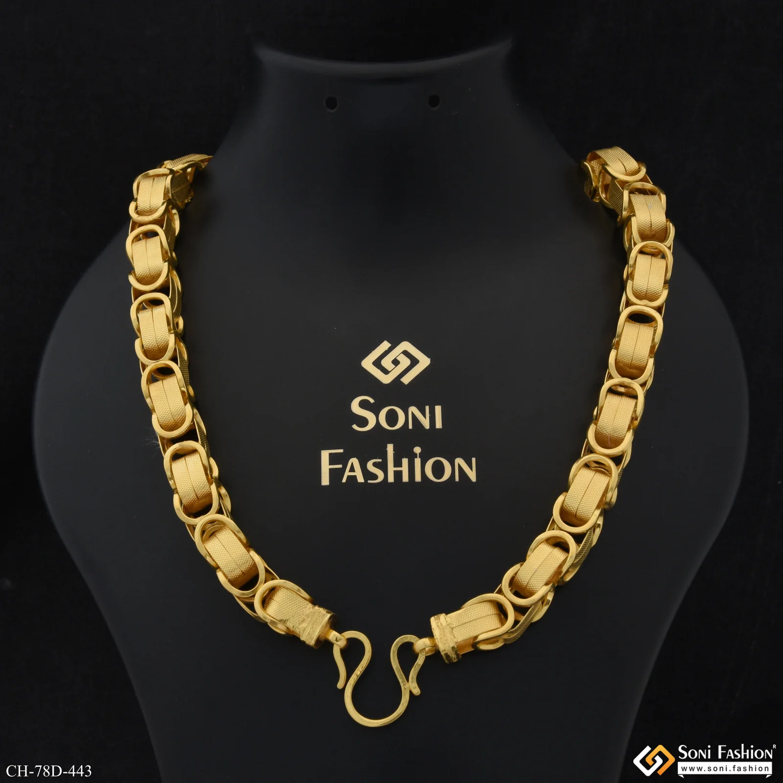 1 Gram Gold Plated Link Attention-Getting Design Chain for Men - Style D443 - Image 8