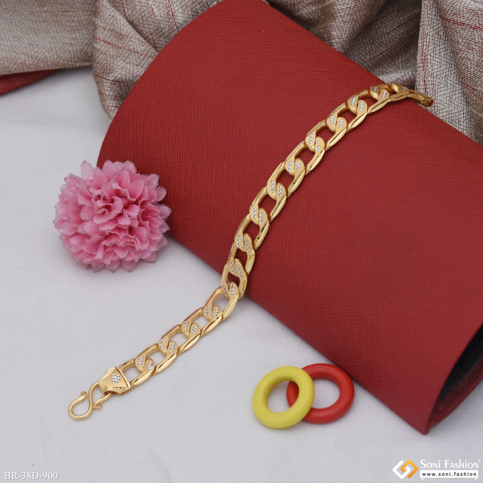 1 Gram Gold Plated Link Bracelet for Men - Style D900 - Image 3