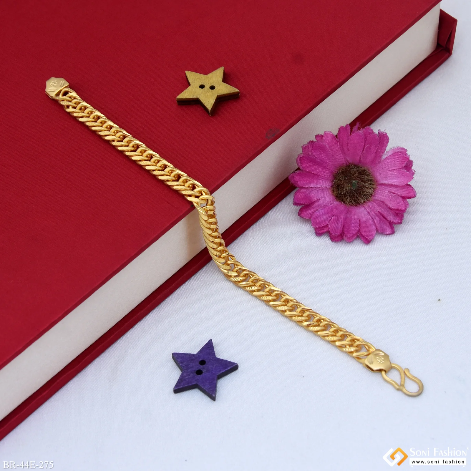 1 Gram Gold Plated Link Bracelet for Men - Style E275 - Image 5