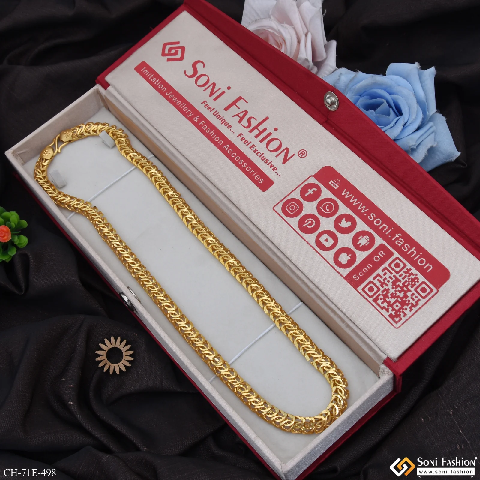 1 Gram Gold Plated Link Chain for Men - Style E498 - Image 3